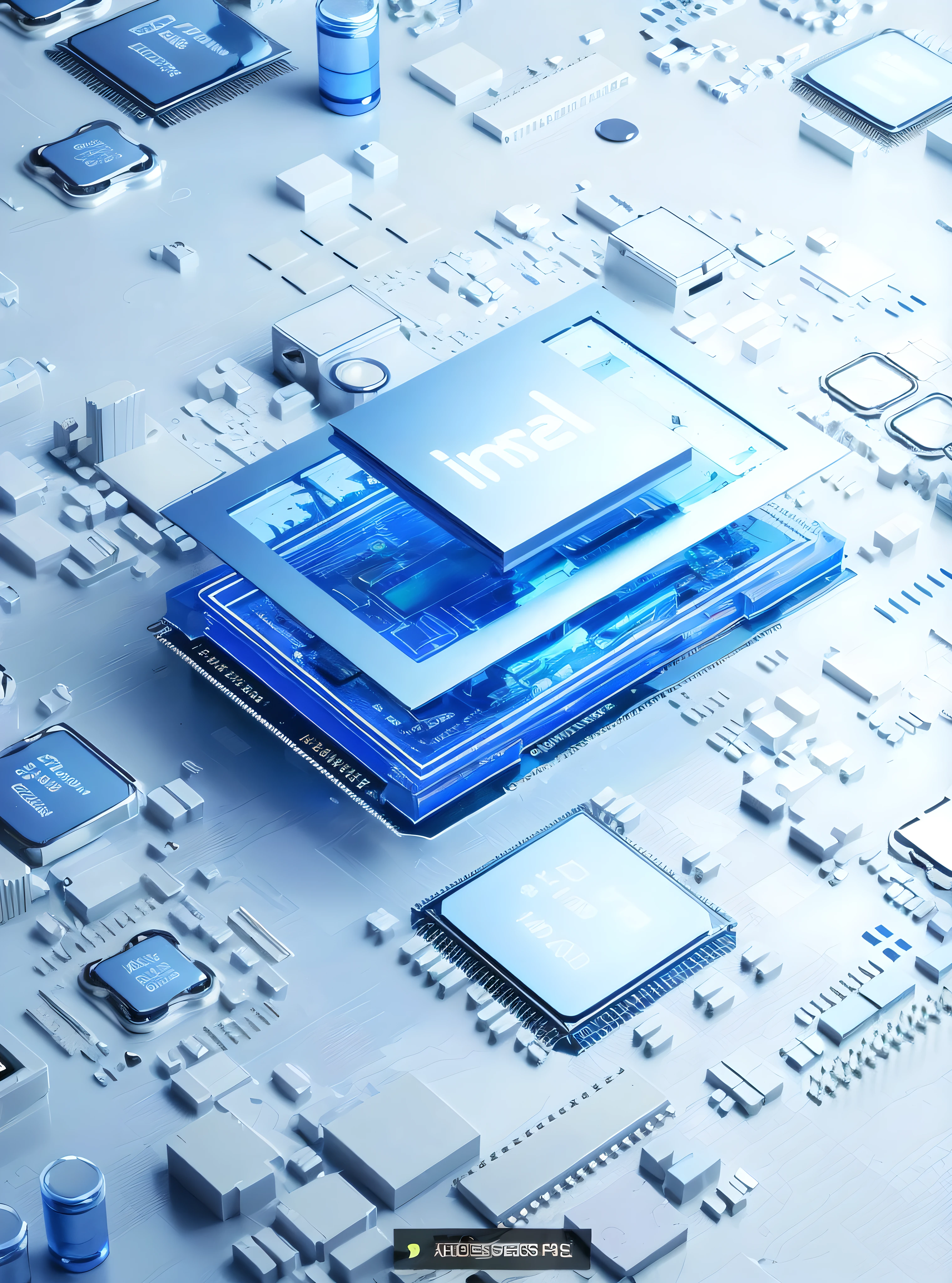 a close up of a processor on a computer motherboard, 8k computer render, hyperdetailed crisp render, 8k render”, computer chips, processor, high detail 8 k render, high detail 8k render, intricate 8 k render, 3d 8k render, powering up. hyperdetailed, 8 k detail, 8k detail, computer render