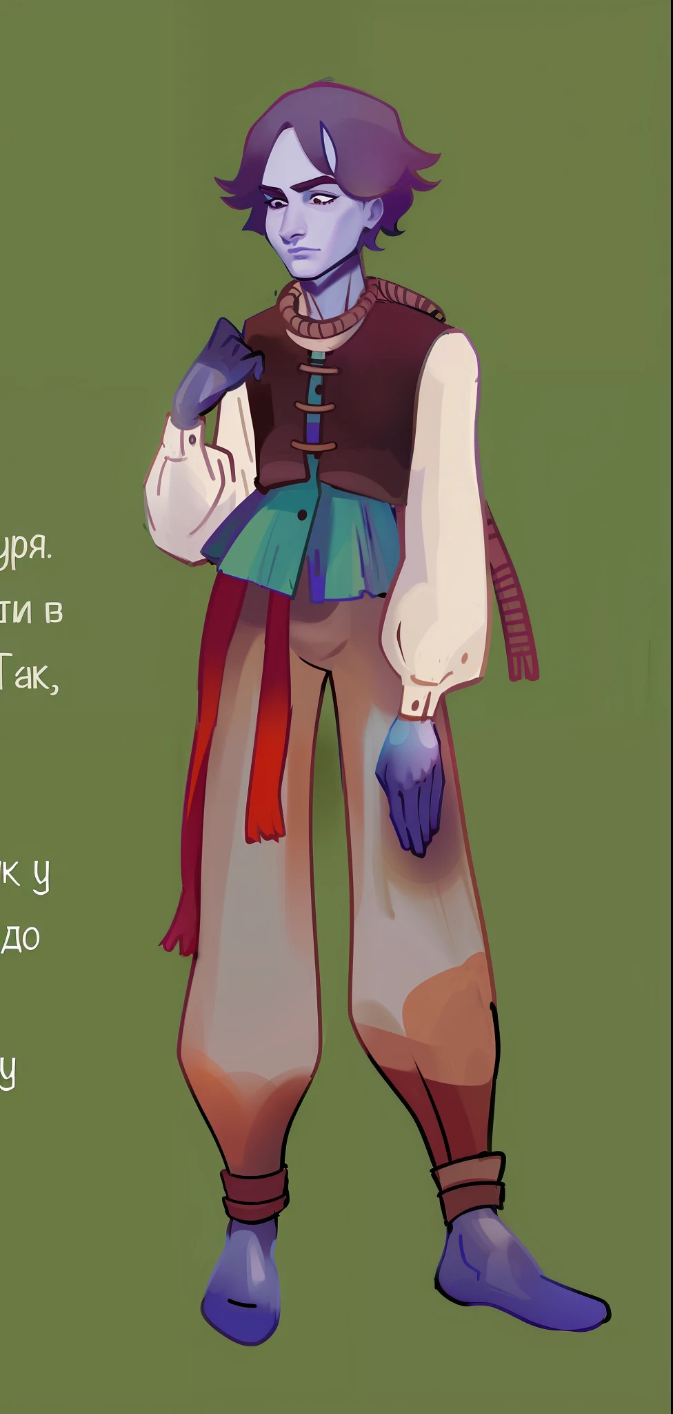 a cartoon picture of a man in a pirate costume holding a knife, delicate androgynous prince, clothes themed on a peacock mage, boromir in an 80\'s anime world, [ character design ], character full body portrait, beautiful androgynous prince, full character, long haired humanoid fursona, anime in fantasy style, character design humanoid