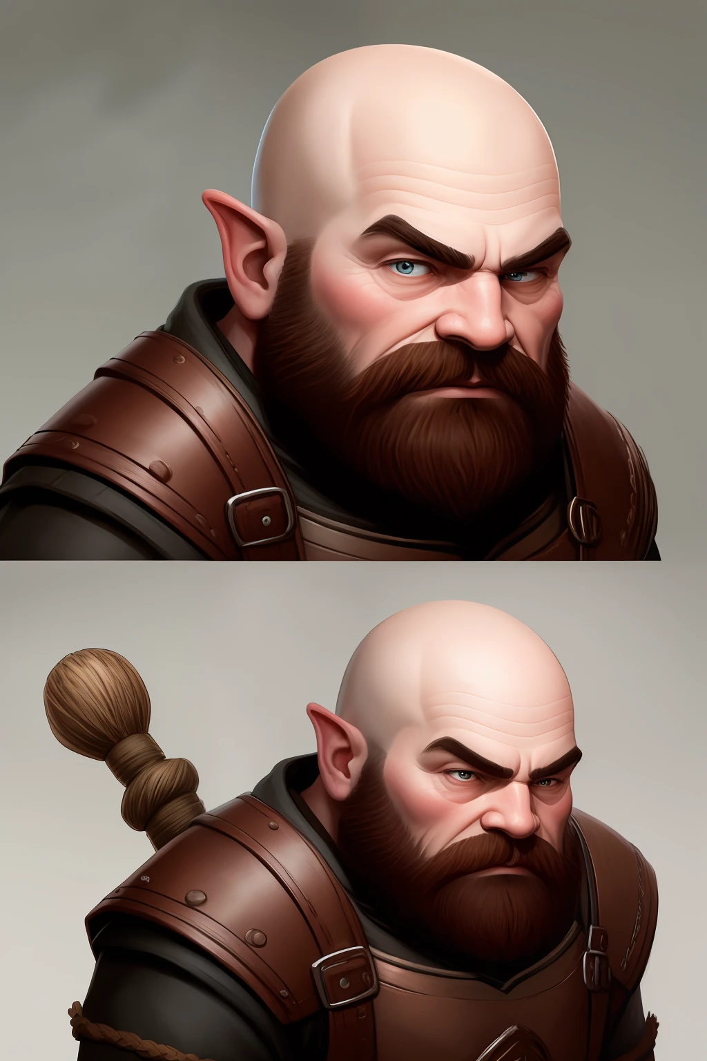 bald dwarf without RPG style beard