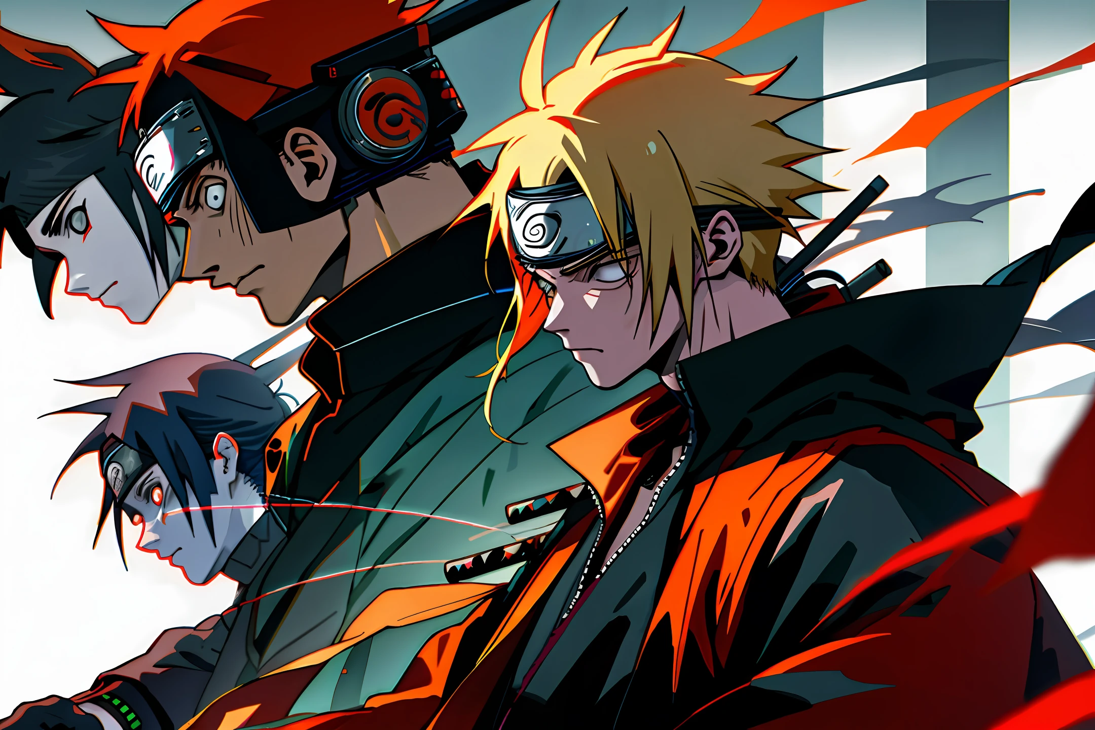 Naruto, cyberpunk,futurist,assassin,ronin