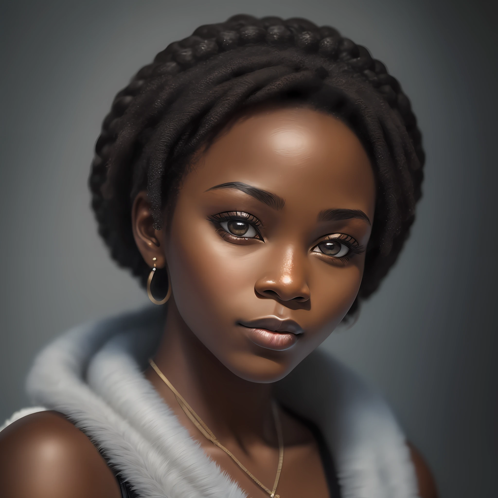 RAW photo, a (potrait:1.2) of a black woman, (highly detailed skin:1.2), 8k uhd, dslr, soft lighting, high quality, film grain, Fujifilm XT3 --auto --s2