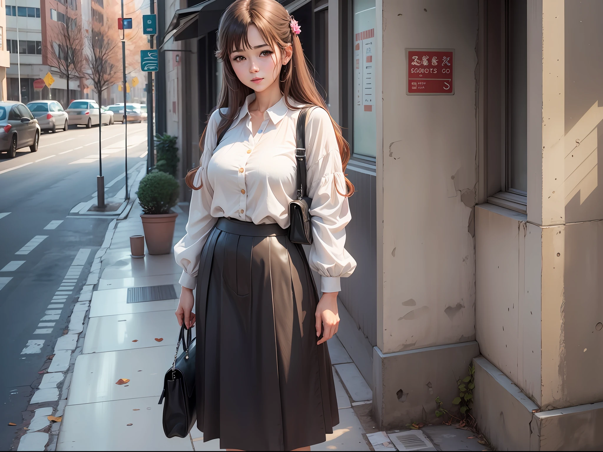 A girl, middle-aged, full body photo, beautiful, realistic, anime style --auto --s2