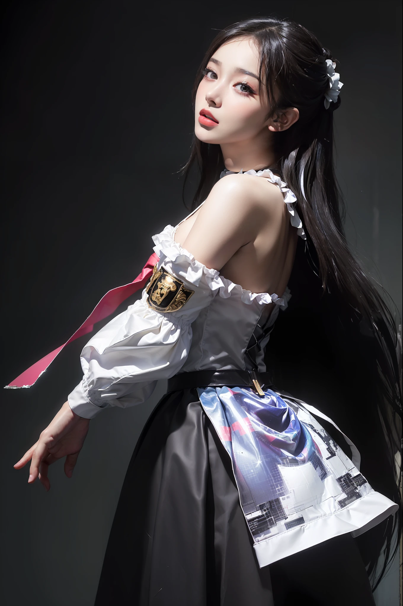 (front focus),(in the dark:1.6),
(masterpiece, top quality, best, official art, beautiful and aesthetic:1.2),(masterpiece, top quality, best quality, official art, beautiful and aesthetic:1.2),(masterpiece, top quality, best quality, official art, beautiful and aesthetic:1.2), 1girl, glitch art, (digital distortion), pixelated fragments, data corruption,colorful noise, visual chaos,contemporary aesthetics