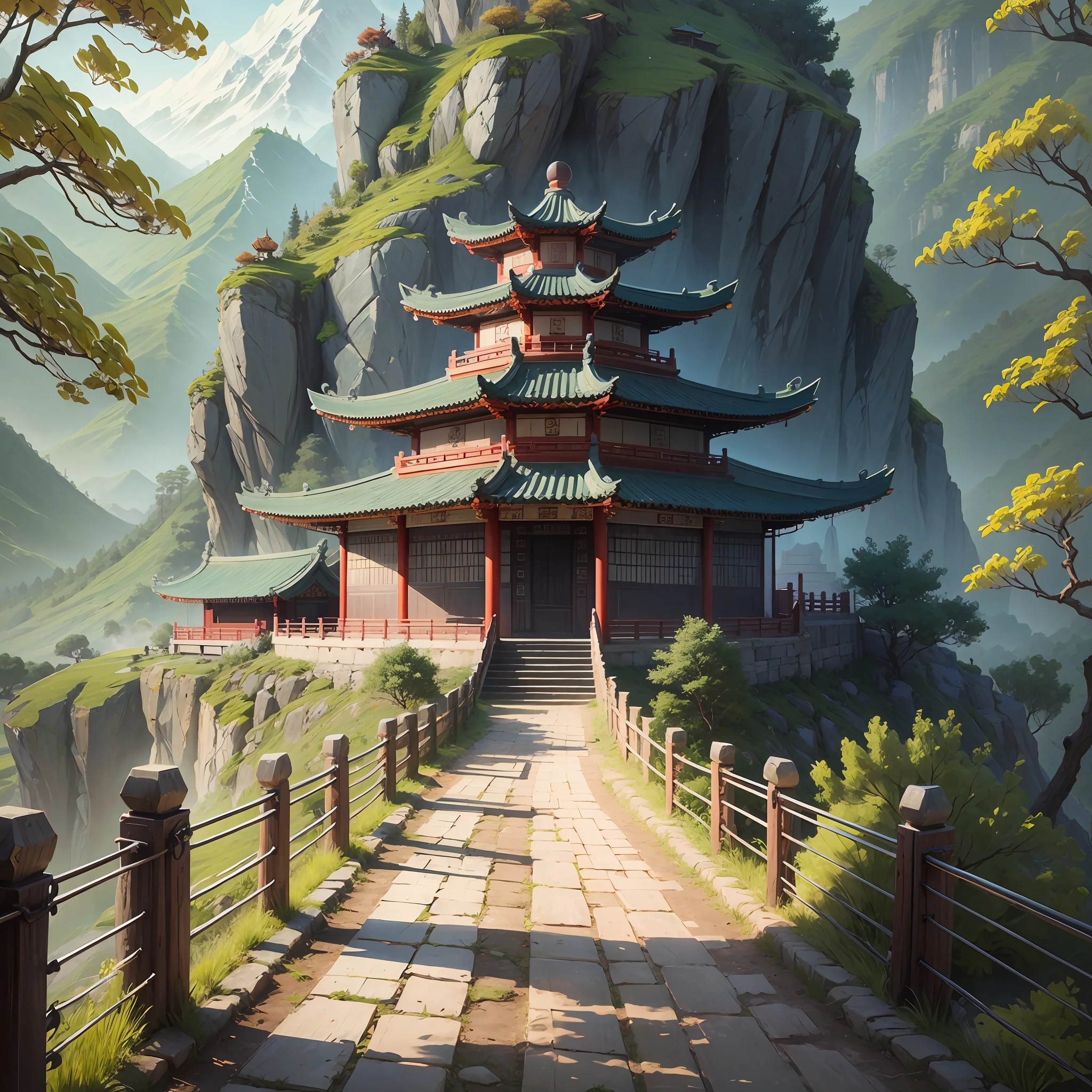 Chinese style, Chinese landscape, mountain path, --auto --s2
