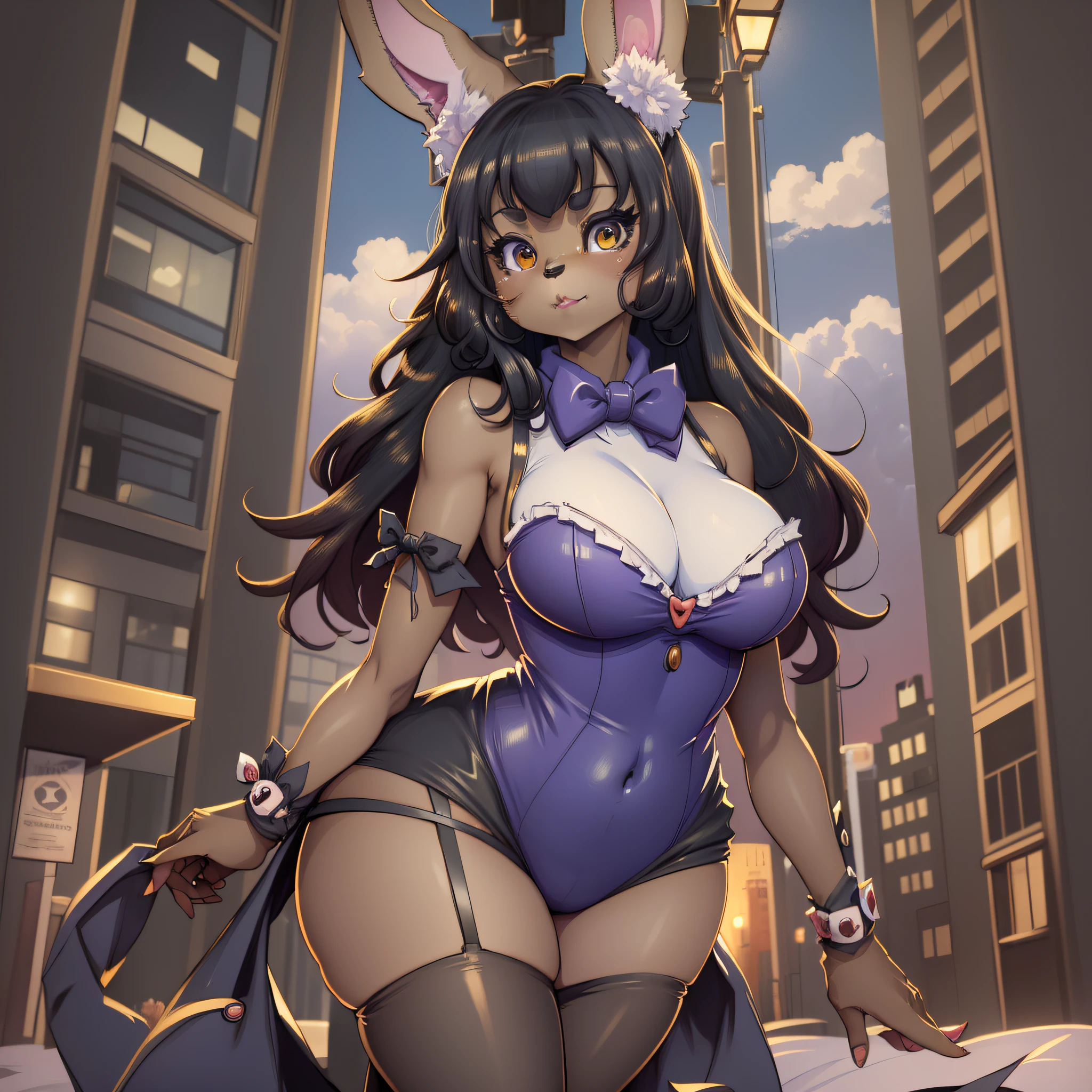 (furry art, uploaded in e621:1.4), (masterpiece:1.3), (best quality:1.2),(2D:1.0), (anime:1.0), (illustration:1.0), (sharp:1.2), (night_environment), (resturante), (clear, bright:0.8), (impasto:1.1), (ultra-detailed:1.0) (1girl, solo), (bunny_girl, anthro furry:1.6), (anthro_female_bunny:1.2), sexy, (thin waist), thick thighs, wide hips, thighs,