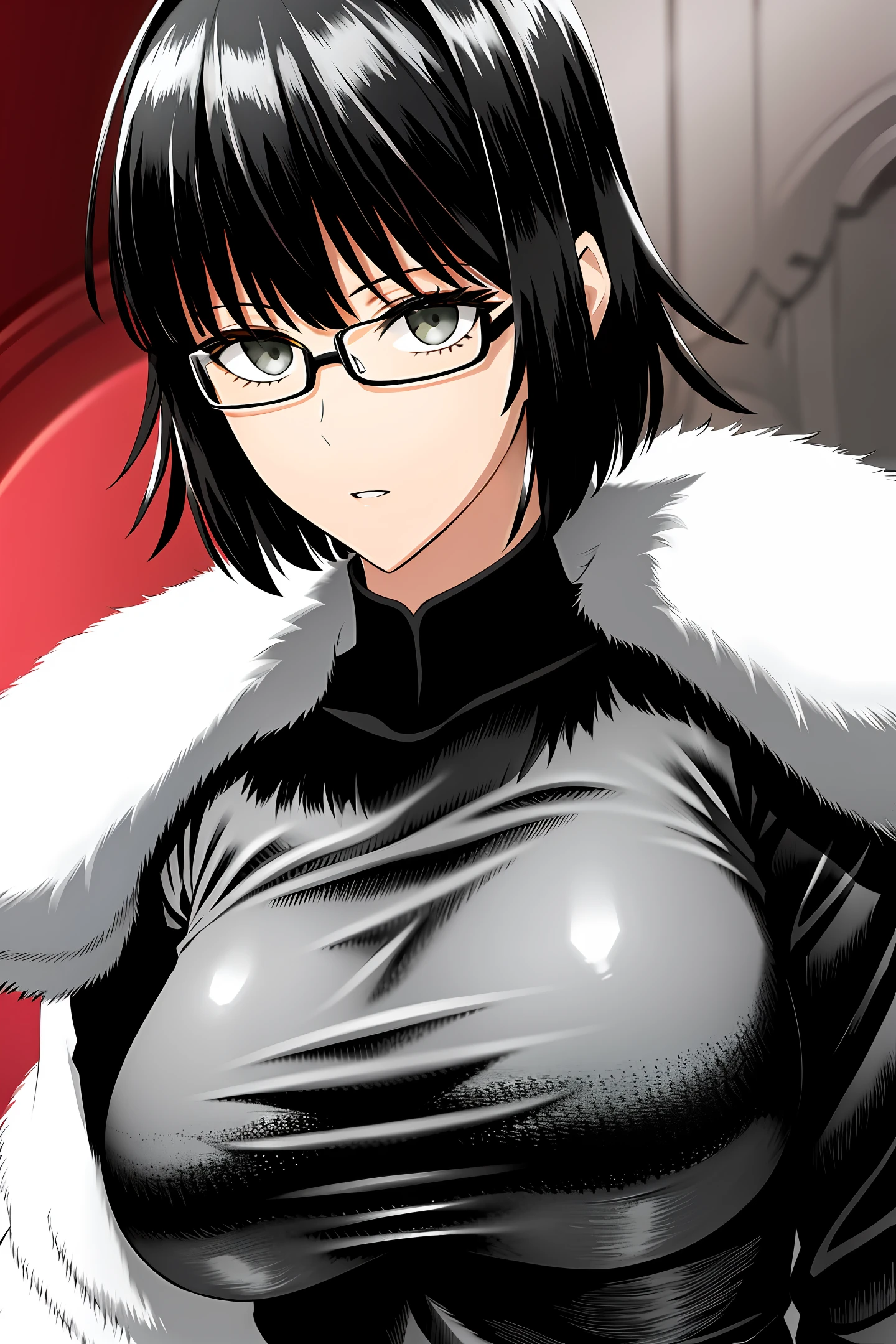 Big Tits Maid Glasses Black Hair