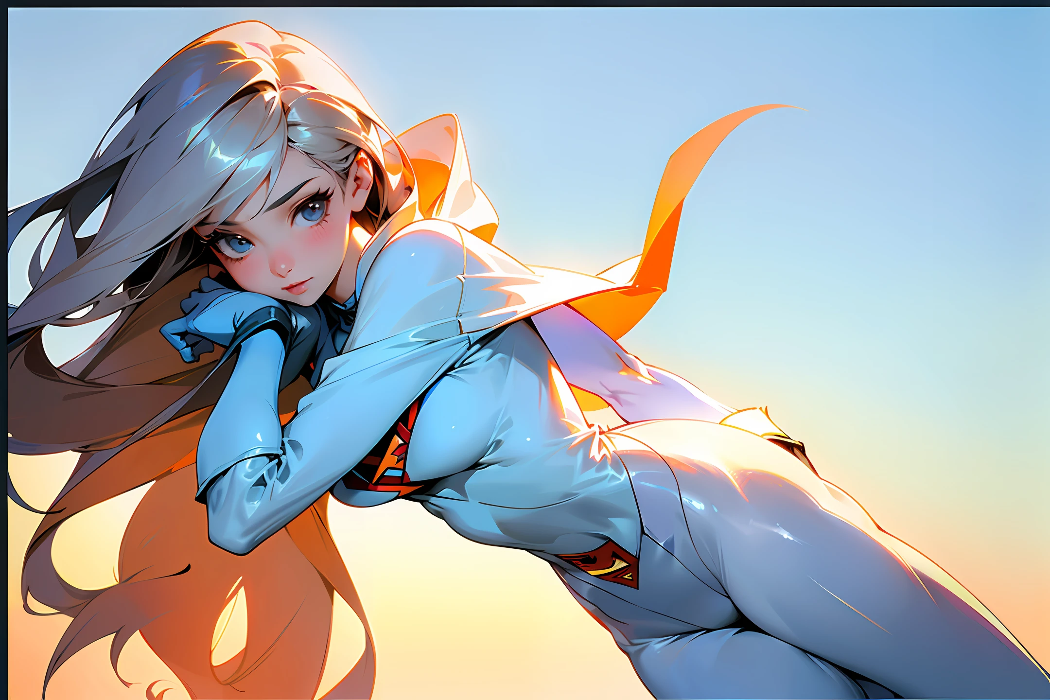 1 girl, (((super heroine)))full body, indistinct, detailed clothes, white pantyhose, indistinct, casual white shirt, (delicate illustration: 1.4), (masterpiece: 1.0), (best quality: 1.4), (ultra highres: 1.2), (photorealistic: 1.4), (8k, RAW photo: 1.2), (soft focus: 1.4), (18yo: 1.3), (sharp focus: 1.4), detailed beautiful face