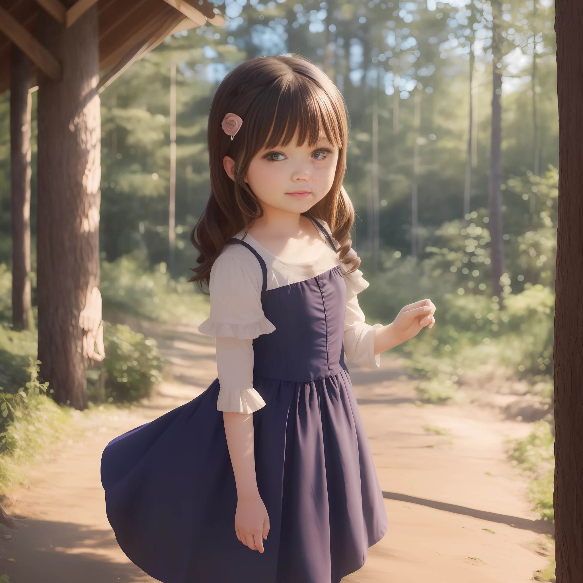 There is a girl standing in the forest, little girl, lolili in s, little curvy loli, guvez e artwork, cute anime waifu in beautiful clothes, cute anime girl, beautiful anime girl, guwiz on pixiv art station