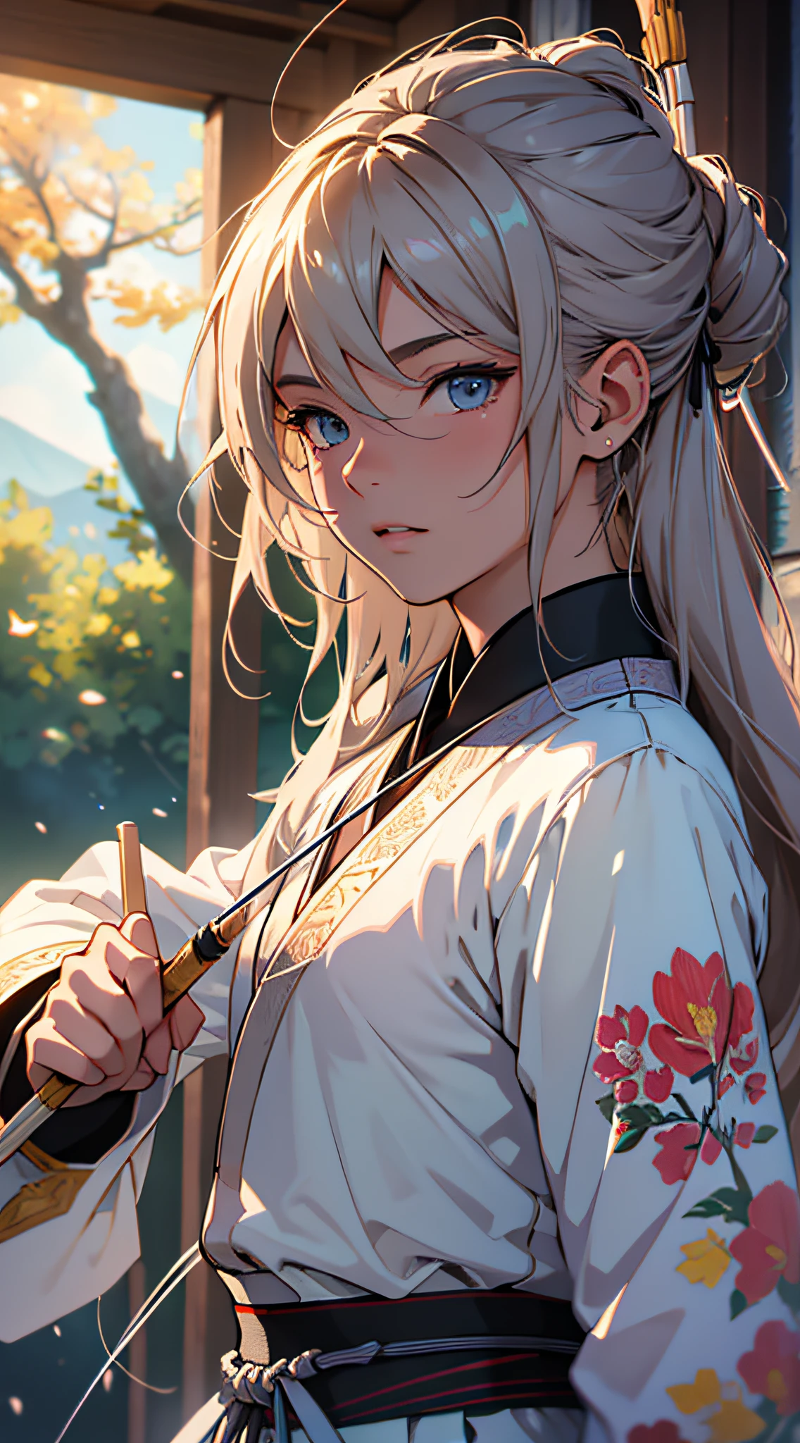 //masterpiece, ((best quality)), (ultra-detailed), (illustration), an extremely delicate and beautiful, dynamic angle, chromatic aberration,//(Youth:1.2), lightning，juvenile，(boy:1.1)，archery，sun,wuxia//（Archery:1.1)