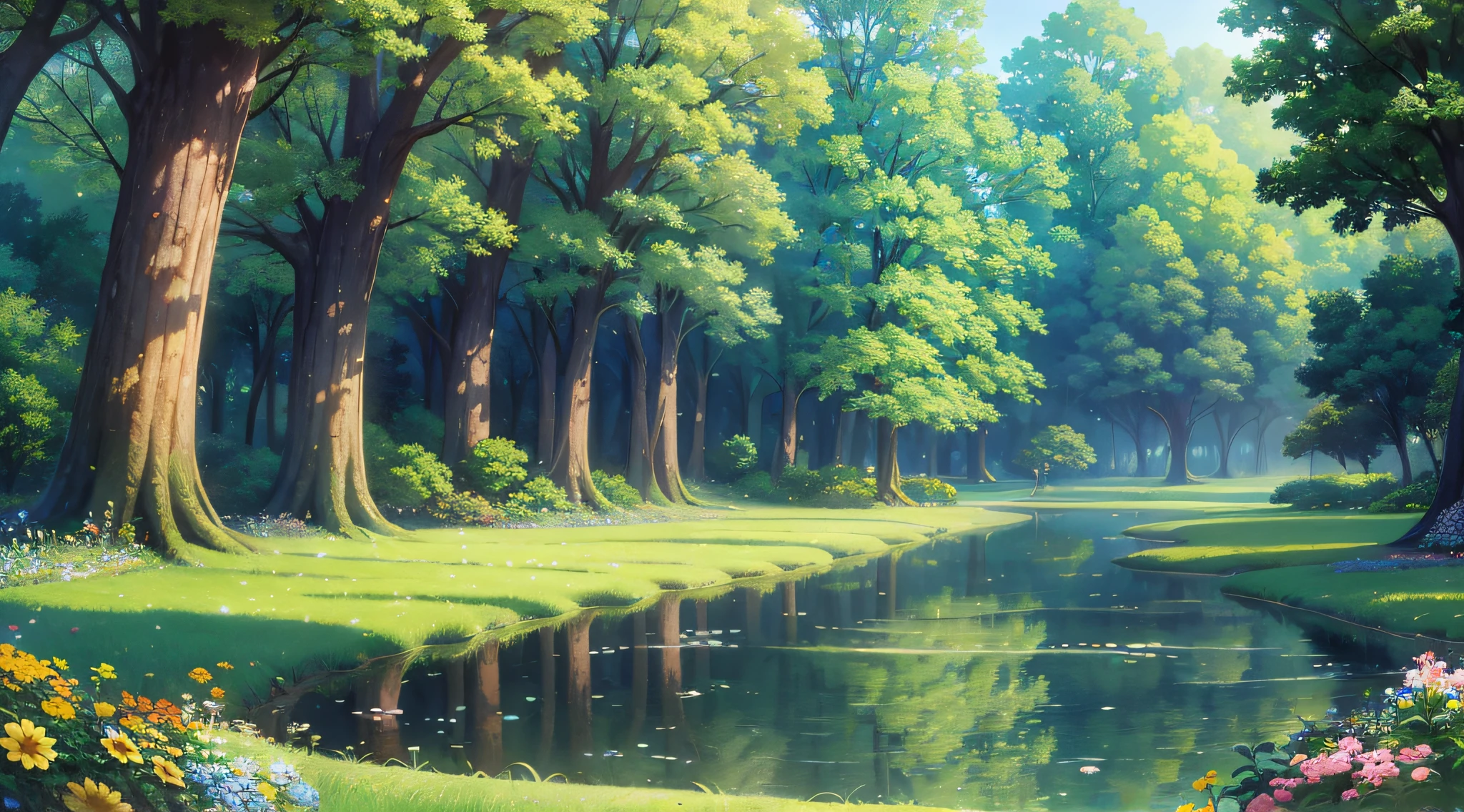 masterpiece, best quality, official art, extremely detailed CG 8k wallpaper, outdoor, animal, spring \(season\), studio ghibli, starry sky,