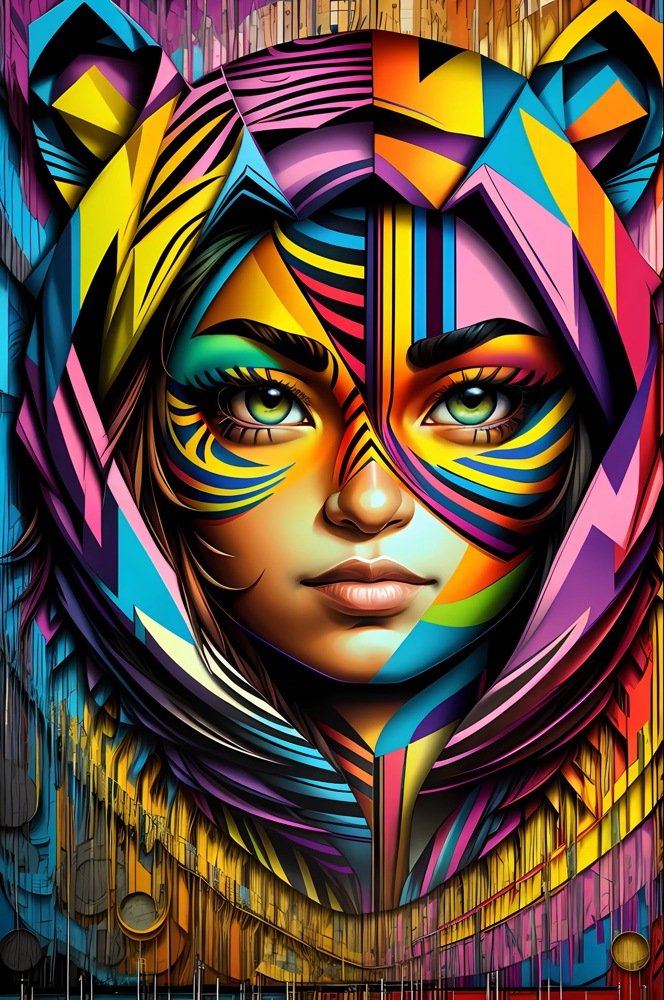 (Tigre), Eduardo Kobra padding ,wall PORTRAIT geometric multidimensional, art, chibi,
yang08k, beautiful, colorful,
masterpieces, top quality, best quality, official art, beautiful and aesthetic,