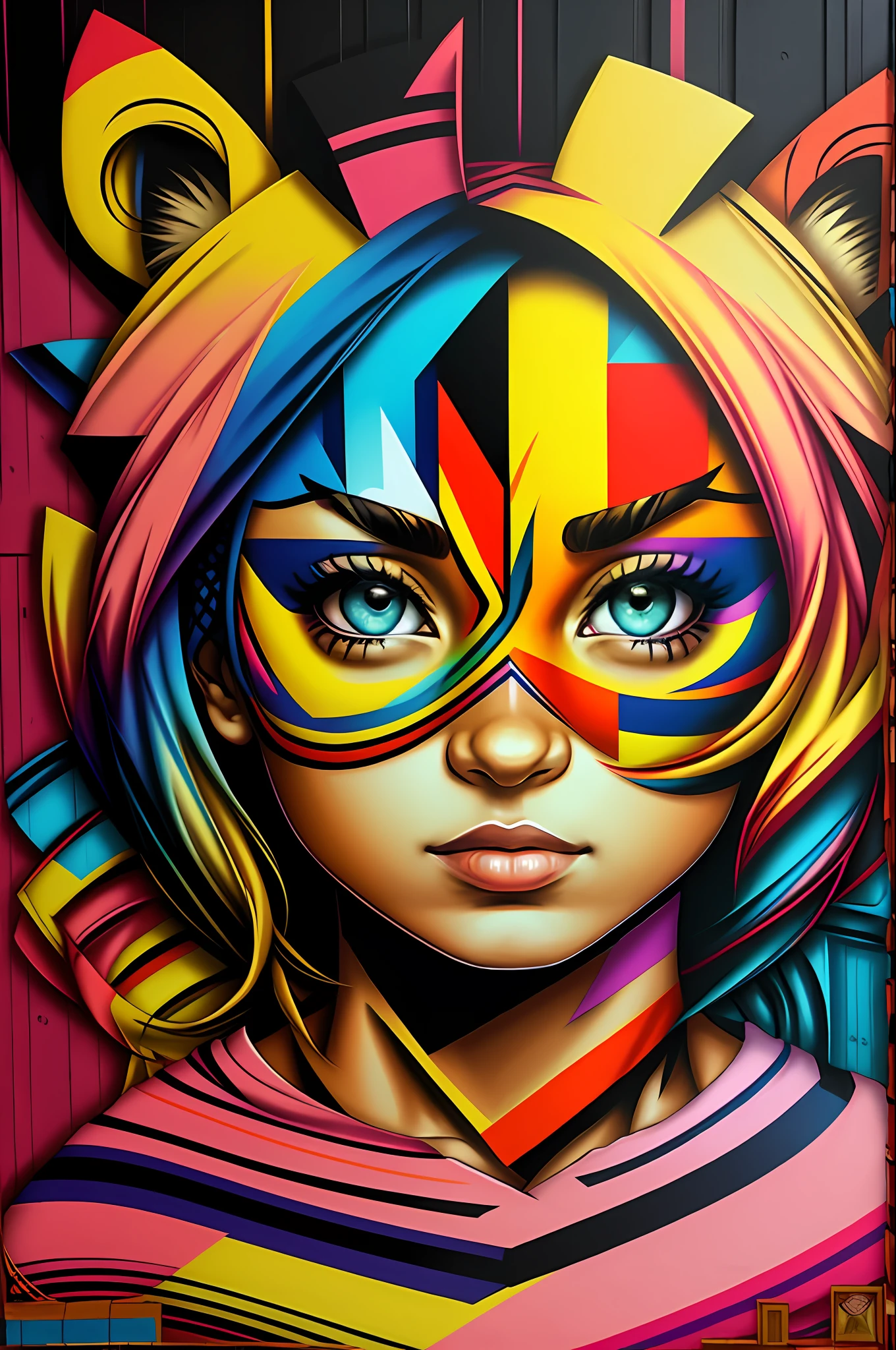 (Tigre), Eduardo Kobra padding ,wall PORTRAIT geometric multidimensional, art, chibi,
yang08k, beautiful, colorful,
masterpieces, top quality, best quality, official art, beautiful and aesthetic,