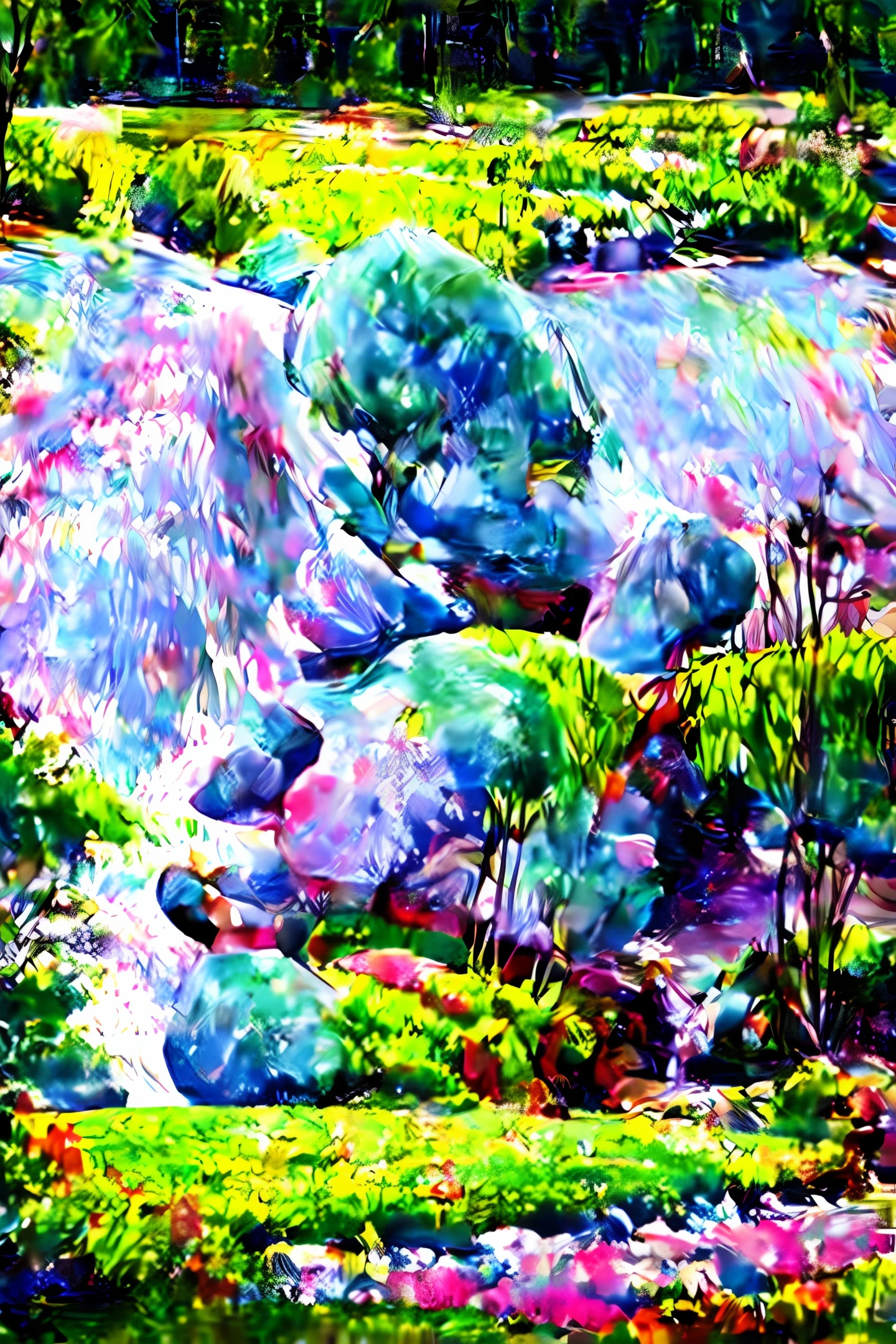 Create a garden watercolor