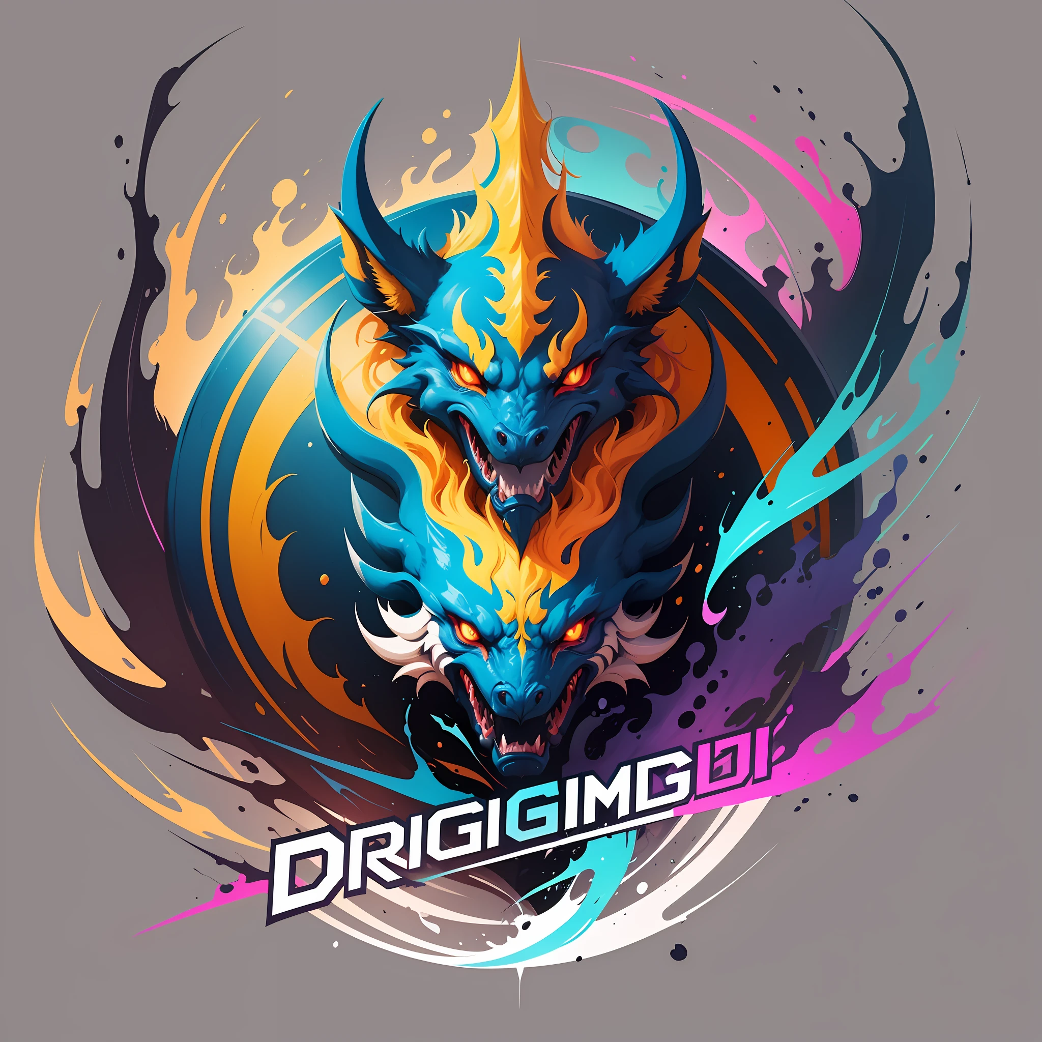 An emblematic logo of an dragao of vibrant colors, ultra detalhado design, vector art, minimal --auto --s2