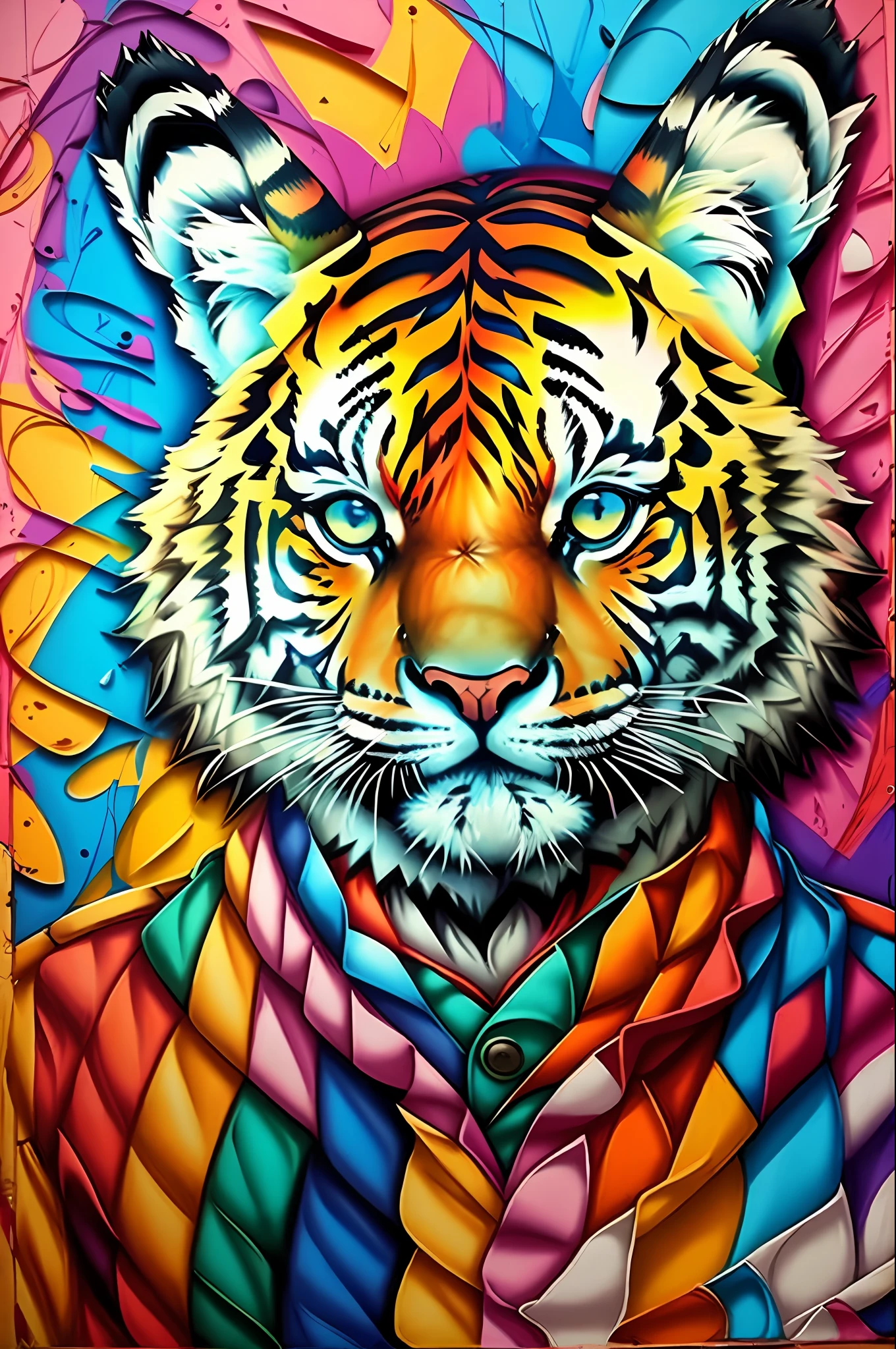 tiger, street artist ,eduardo Kobra,graffiti,multidimensional quilling paper, art, chibi,
yang08k, beautiful, colorful,
masterpieces, top quality, best quality, official art, beautiful and aesthetic,