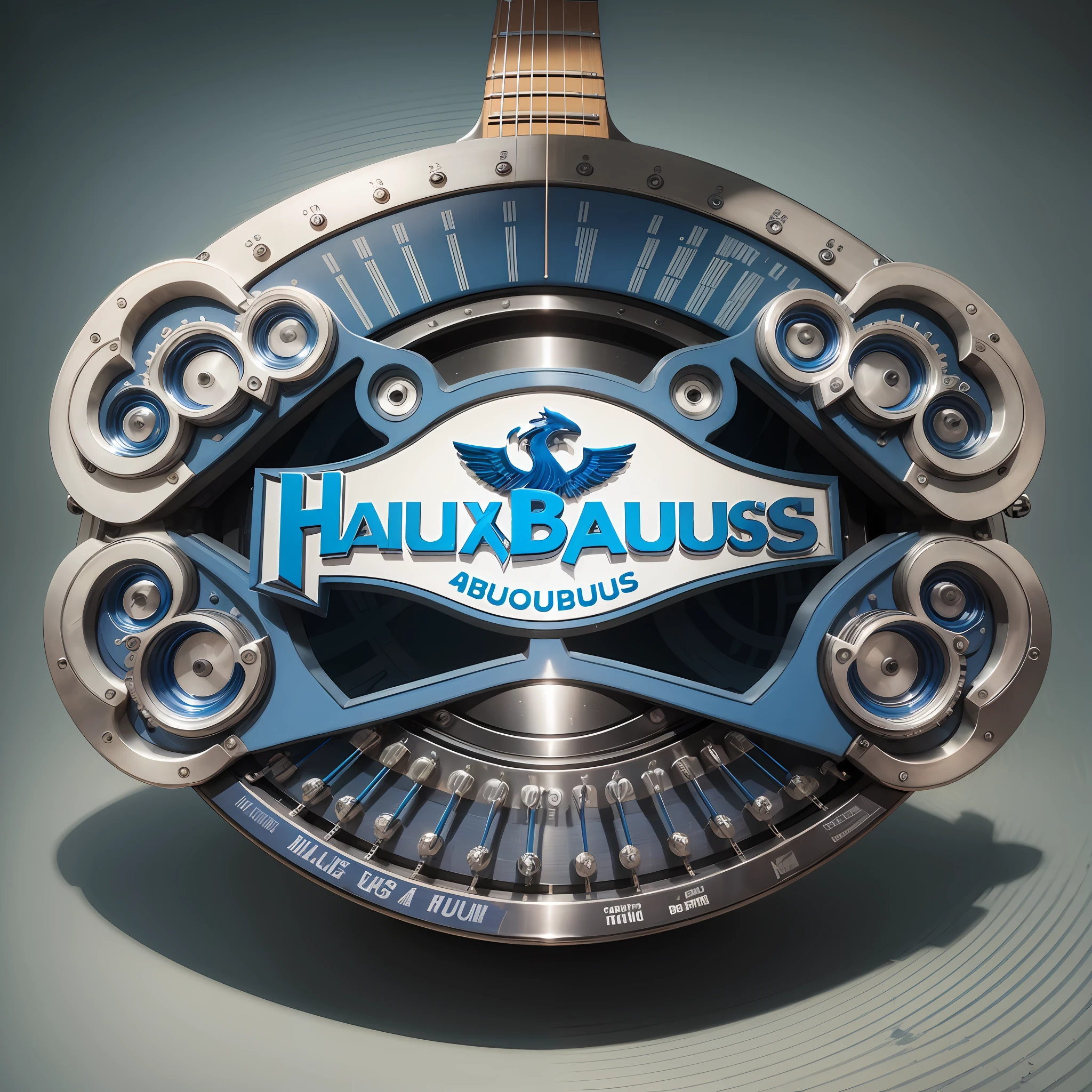 Imagine a brand logo for a blues band called HauxBlues Ultra Realistic 4K --auto --s2