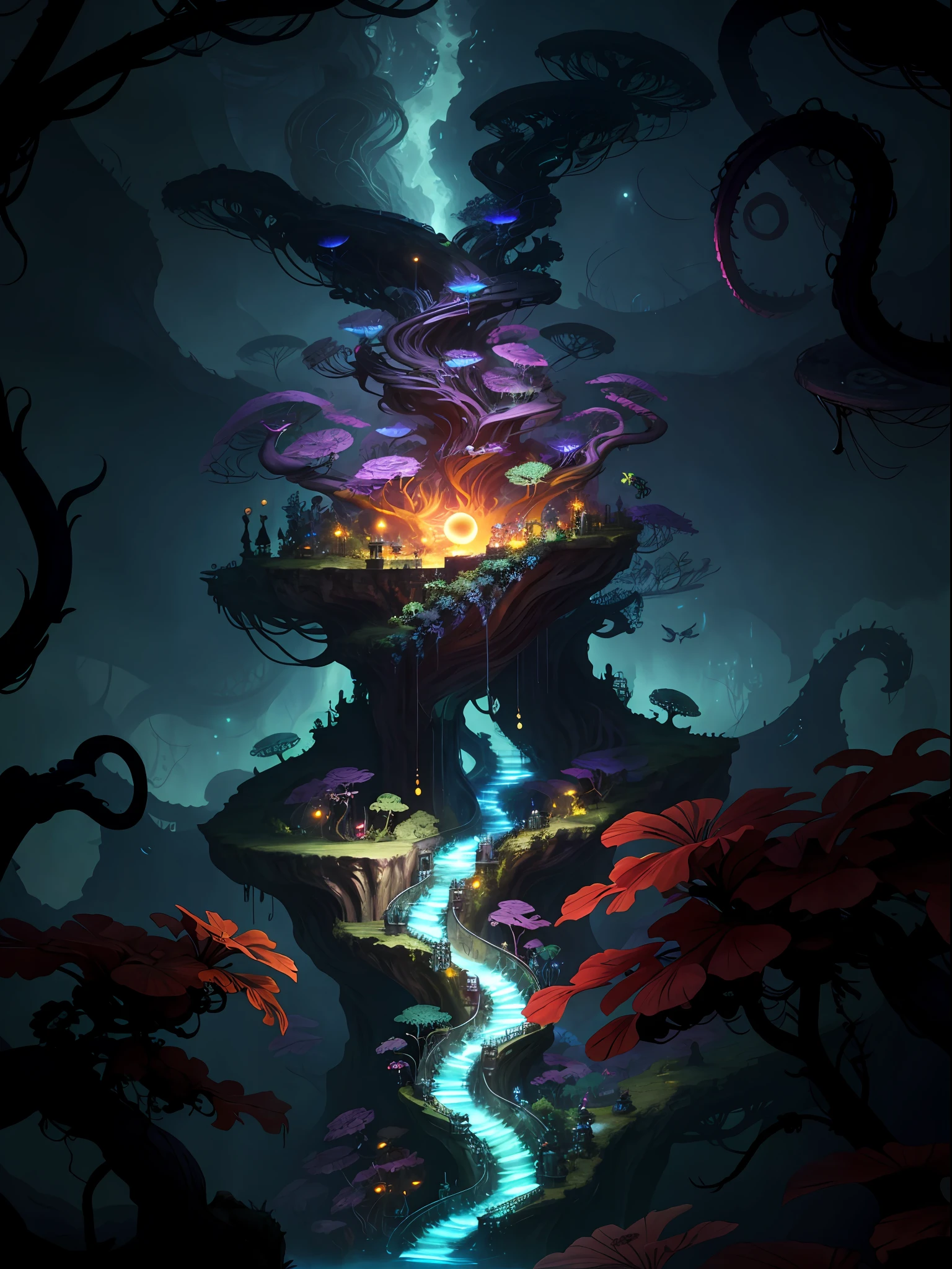 ((best quality)), ((masterpiece)), (high detail), (highres), looking up at the infinite length of the universe, endless galaxies, dangerous black holes, exploding supernovae, floating stars, endless stairs, nebulae, ominous, cinematic atmosphere, negative dark mode, mc escher, senseijaye art, matrix atmosphere, digital code rotation, matte painting," A golden pearl alien wrapped around jungle vines, detailed facial features, extremely delicate and beautiful&quot;, colorful poisonous flower vines, surrounded by hordes of red tentacles, antennae: 1.5), swarms of tentacles in the background, fluffy, detailed, cinematic lighting, vibrant nature, volumetric light, trend on artstation, Octane rendering.&quot;, trends on artstation, clear focus, studio photos, Intricate detail, very detailed, ((fantasy)), intricate, Unreal Engine,