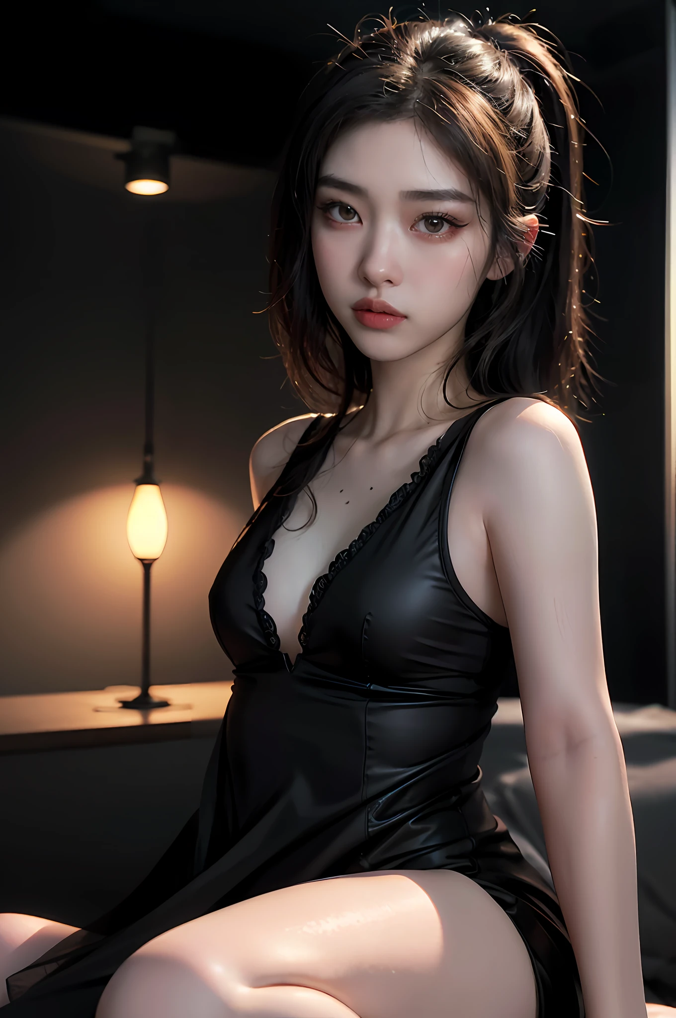 Hyper-realistic art, gallery-grade work, ultra precision, visually striking, sublime masterpiece, peak clarity, twilight dimness, subdued lighting,
1girl,solo,
low key,deep shadow,