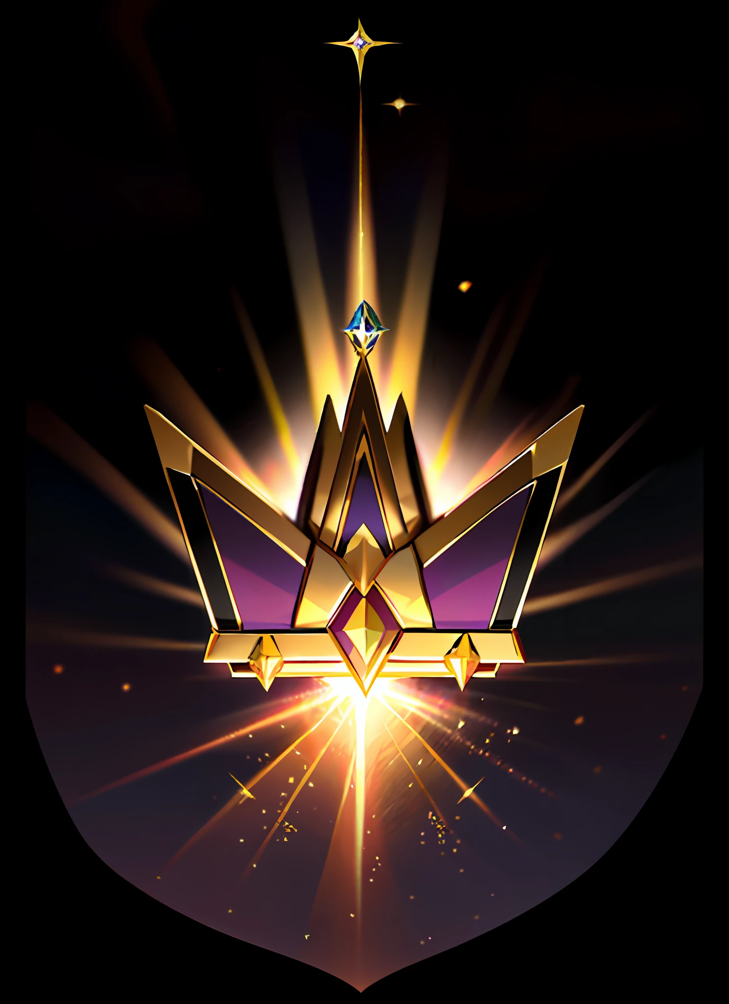 a close up of a crown with a diamond on it, ( art deco ), esports logo, kda, league of legends champion, league of legends inspired, style league of legends, royalty kingdom, floating crown, symmetrical crown, style of league of legends, crowned, crown, resembling a crown, with crown, league of legends style, riot games