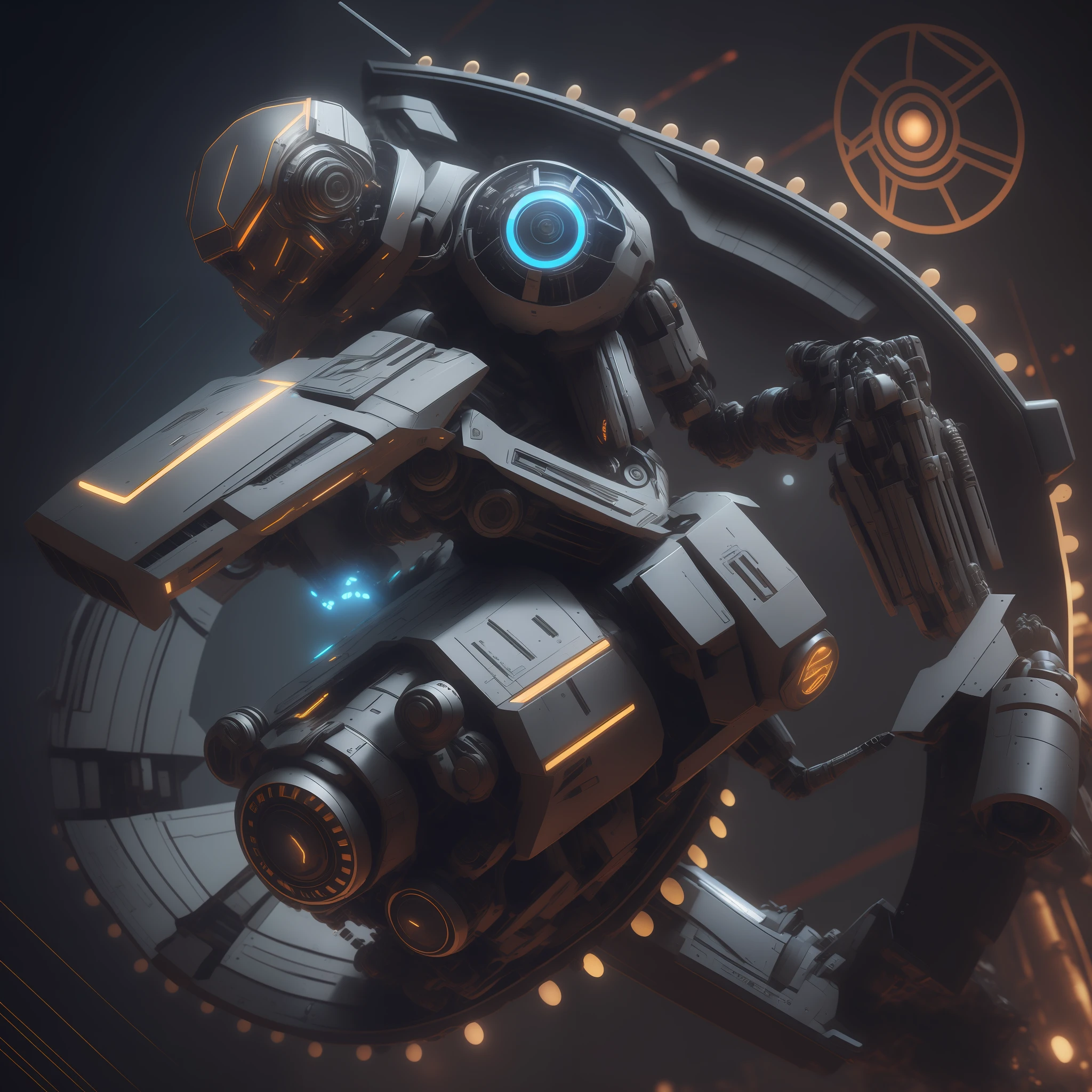 there is a robot that is flying in the air, rolands zilvinskis 3d render art, bionic scifi alexandre ferra, 3 d octane render conceptart, cyber steampunk 8 k 3 d, 3 d scifi art, 4k highly detailed digital art, portrait of a mech, 3d render digital art, mechanized art concept, hard surface concept art