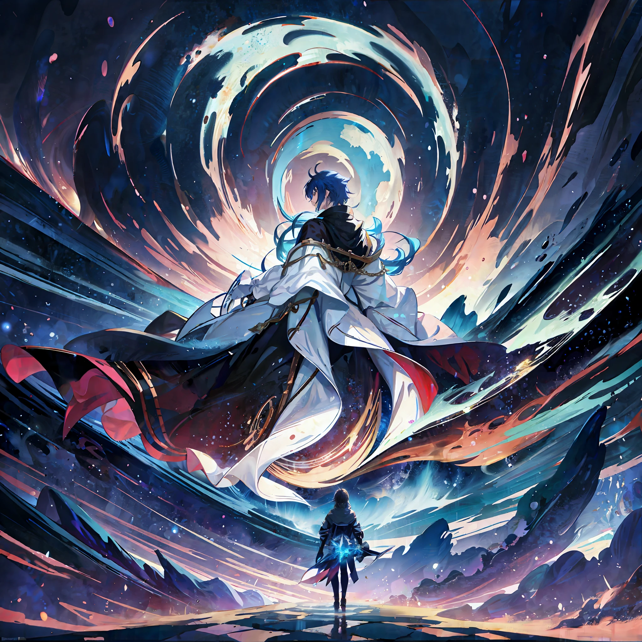 anime anime character standing in front of a vortex with a sword, anime epic artwork, anime art wallpaper 8 k, anime art wallpaper 4k, anime art wallpaper 4 k, makoto shinkai cyril rolando, anime wallpaper 4 k, anime wallpaper 4k, twisted turn of fate abstraction, 4k anime wallpaper, anime style 4 k, beautiful anime artwork