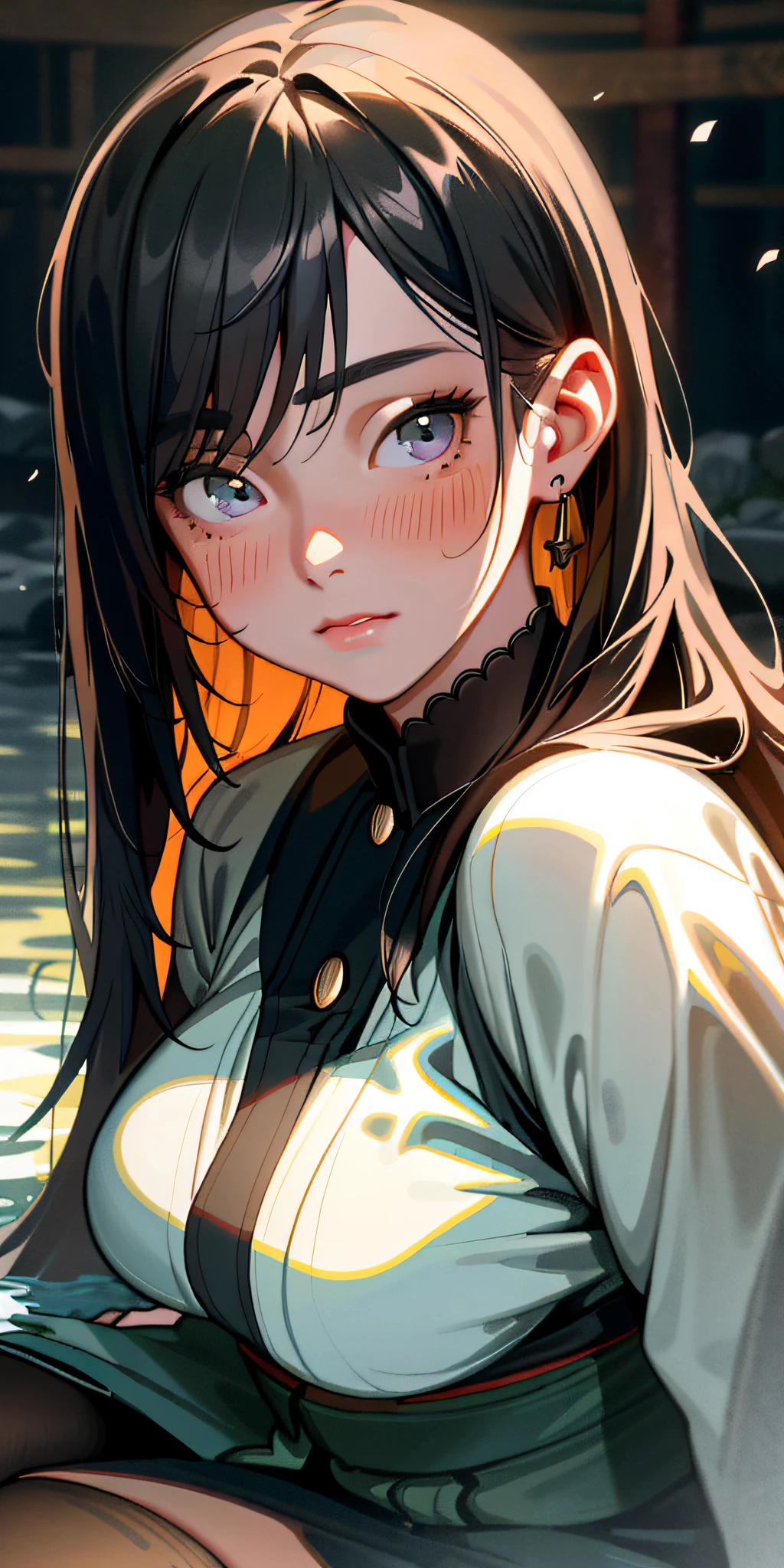 (very detailed face)))), ((very detailed eyes and face))), beautiful detail eyes, body parts__, official art, unified 8k wallpaper, super detailed, beautiful and beautiful, beautiful, masterpiece, best quality, original, masterpiece, super fine photo, best quality, super high resolution, woman wearing jk uniform and black stockings, plump figure, Japanese onsen, detailed face, detailed complex busy background, messy, gorgeous, highly detailed skin, realistic skin details, Visible pores, clear focus, volumetric fog, 8k UHD, DSLR, high quality, film grain, fair skin, photo realism