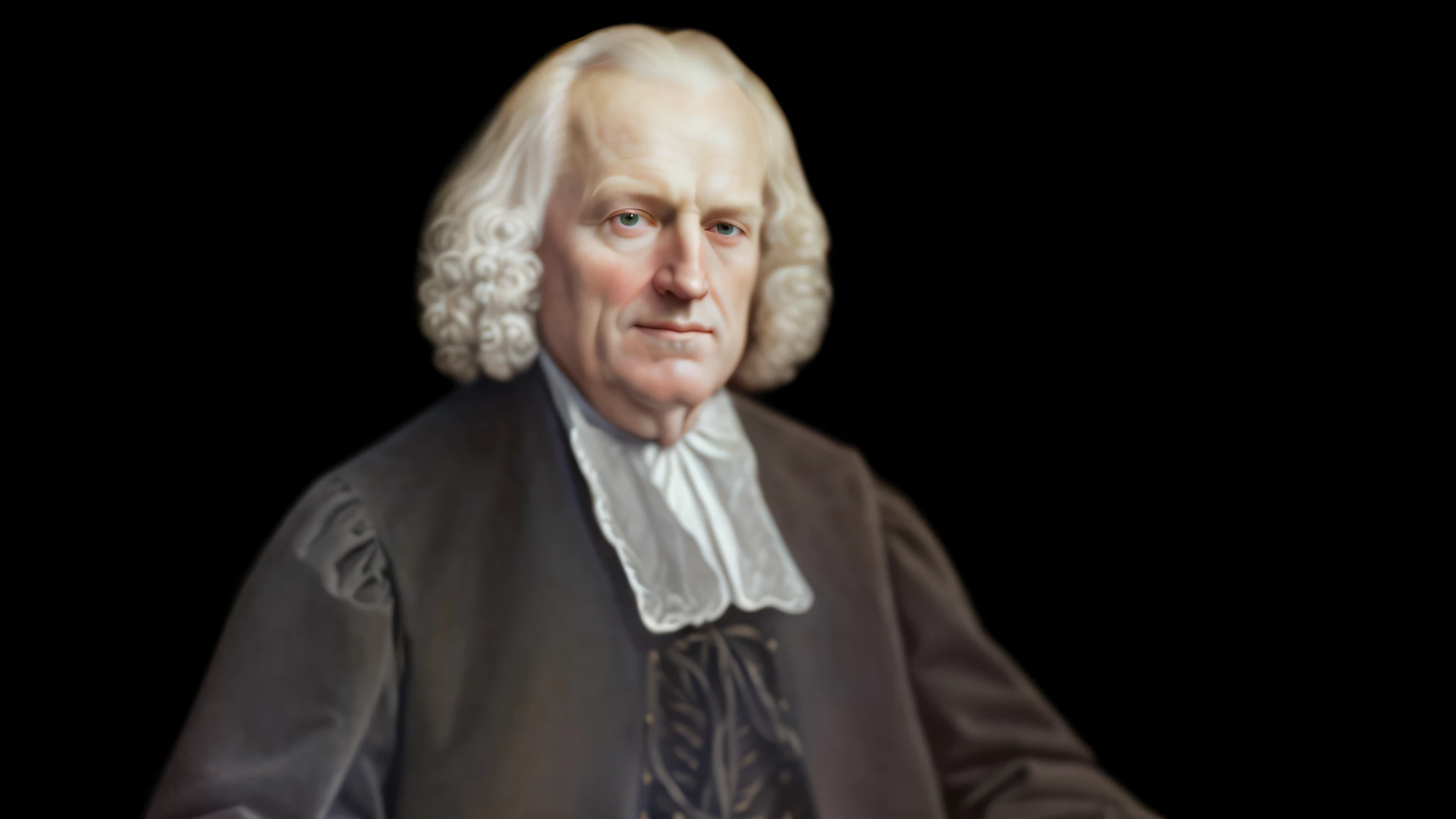 Ultra-realistic portrait of John Gill, 17th century, puritan, white man, 60 years old, perfect texture of hyper realistic skin and hair, global lighting, 16k, stunning realism, clever and realistic details."