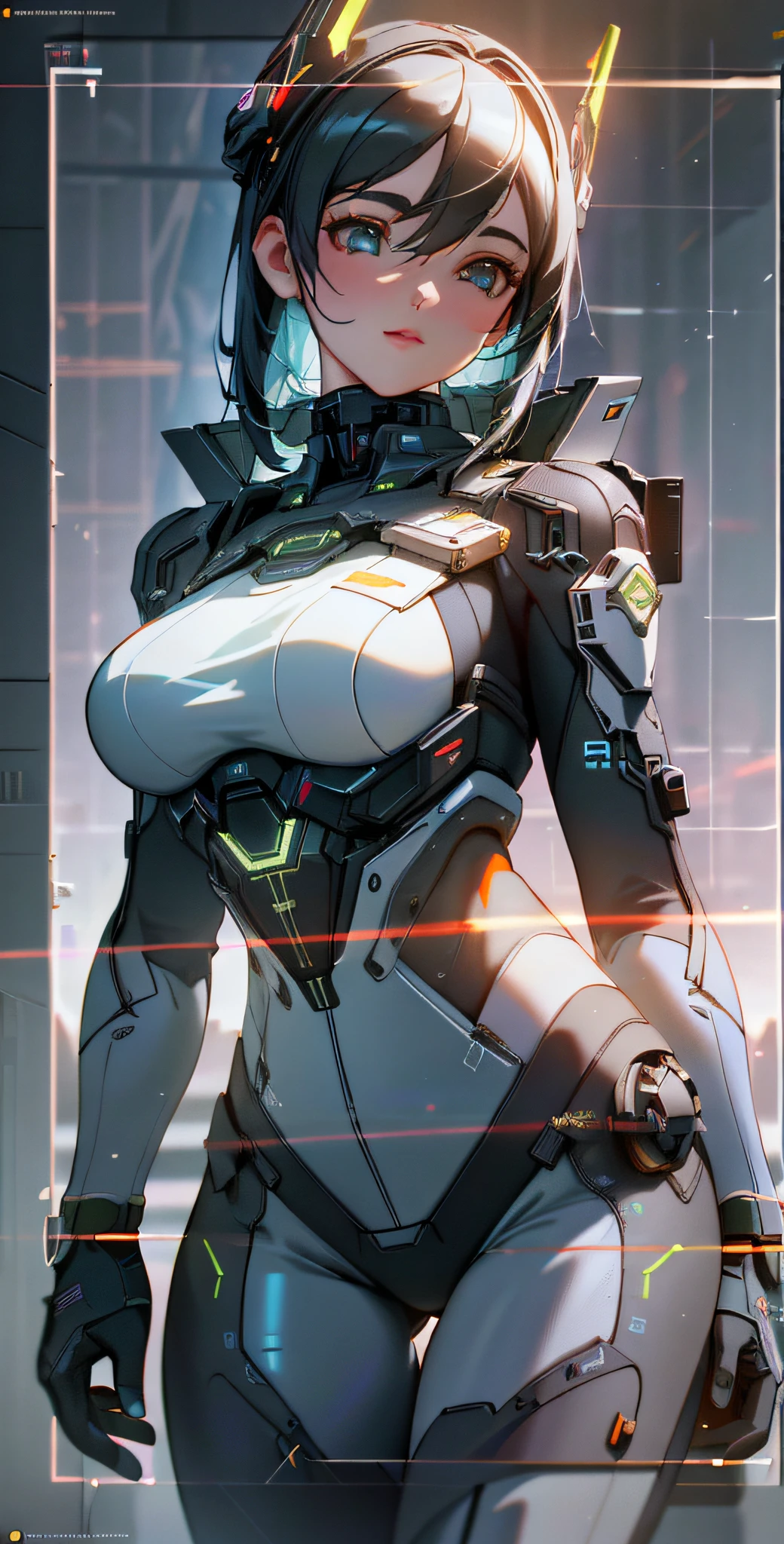 (Best Quality), ((Masterpiece), (Detail: 1.4), 3D, A Beautiful Cyberpunk Female Image with Exquisite Headgear, HDR (High Dynamic Range), Ray Tracing, NVIDIA RTX, Super-Resolution, Unreal 5, Subsurface Scattering, PBR Textures, Post Processing, Anisotropic Filtering, Depth of Field, Maximum Sharpness and Clarity, Multi-layer Textures, Albedo and Highlight Maps, Surface Coloring, Precise simulation of light-material interactions, perfect proportions, Octane Render, bicolor light, large aperture, low ISO, white balance, rule of thirds, 8K RAW, delicate hands