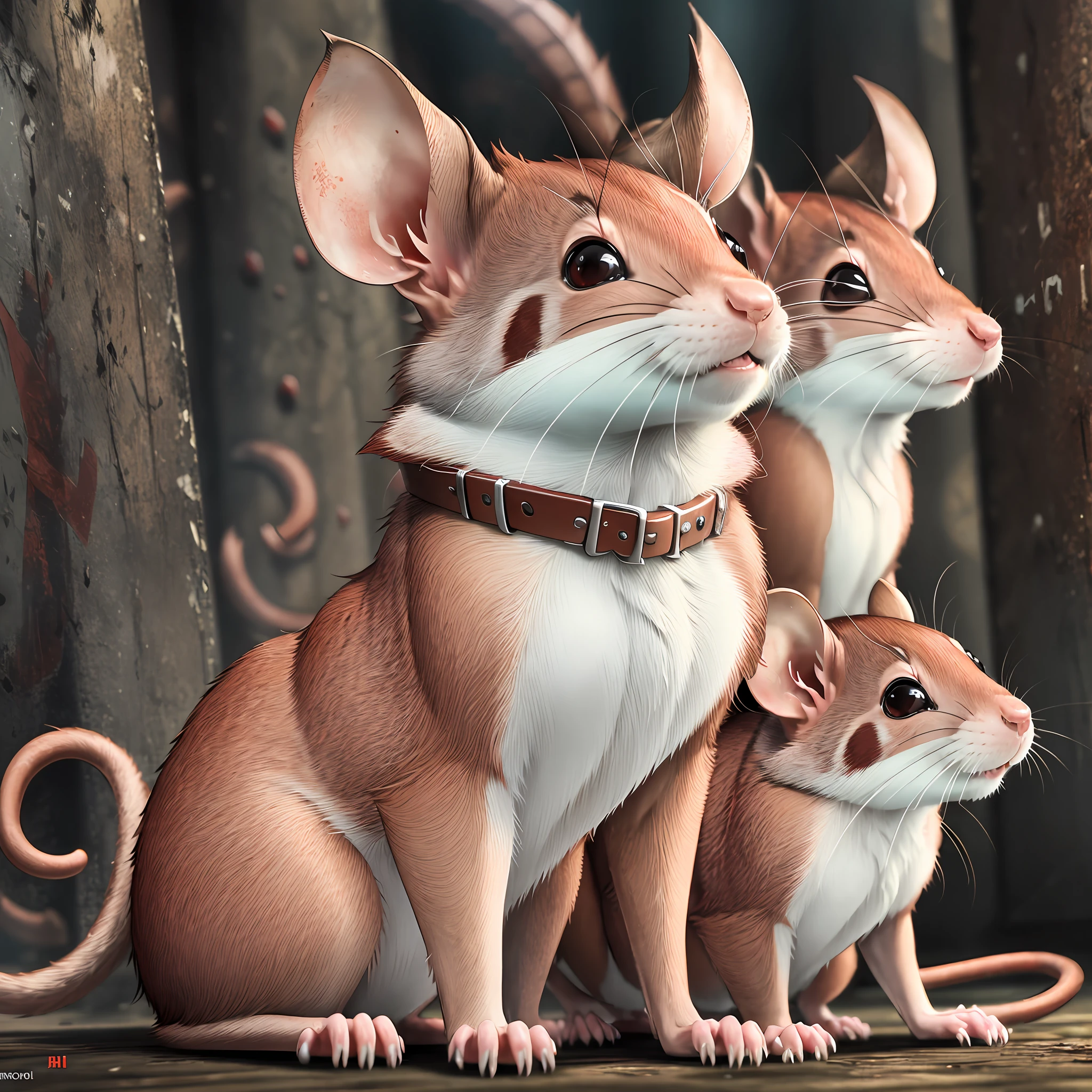 a group of red rat playing close look up hd resoultion 8k, cenmatic --auto --s2