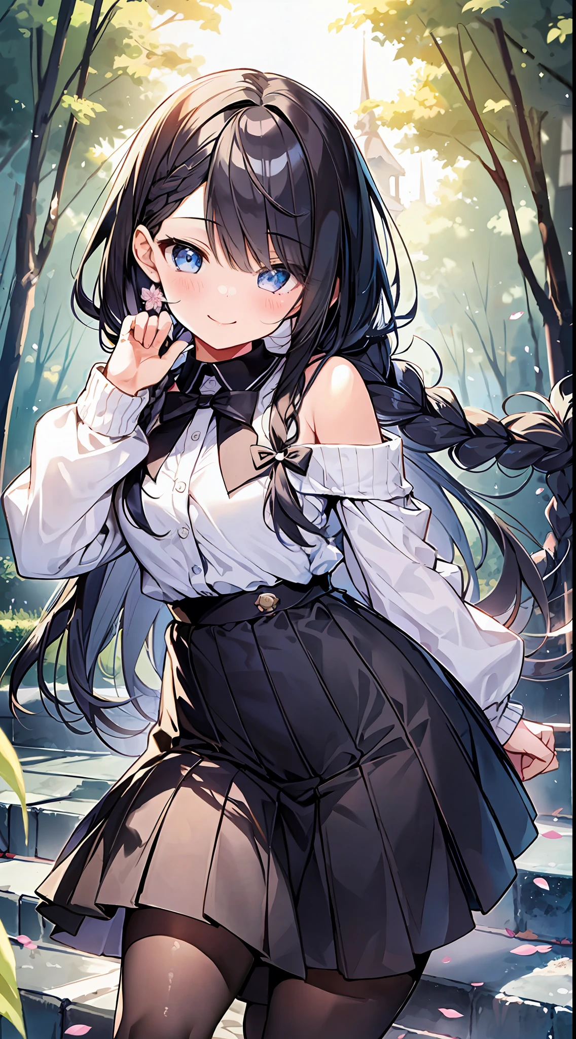(incredibly absurdres absolutely resolution: 1.5), top quality, masterpiece, ultra high resolution, 8k, ((((girl duo)))), (light-colored cardigan, sneakers, skirt) BREAK shoujo manga style, (loli), soft line art, digital enhancement, shojo manga touch, shojo manga core, ( Hair length to shoulders))), (((short braid)))) BREAK Soft drawing, beautiful black hair, clear eyes, ((smile, wink)), ultra-detailed digital anime art, clear face depiction, ultra-detailed shojo manga character art, clear facial features, manga style, top quality colors, foot-up angle, entangle, beautiful and beautiful and aesthetic:1.5、High quality:1.3