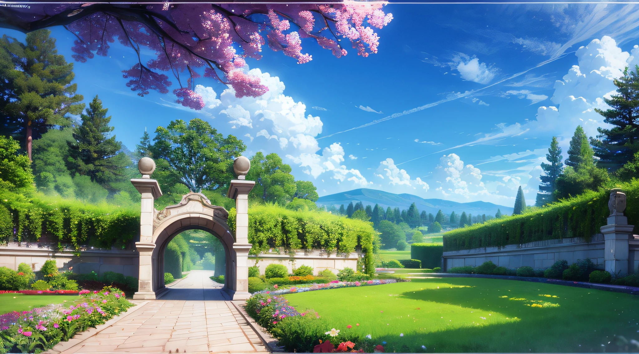 extremely detailed CG 8k wallpaper, beautiful garden, glibi studio style