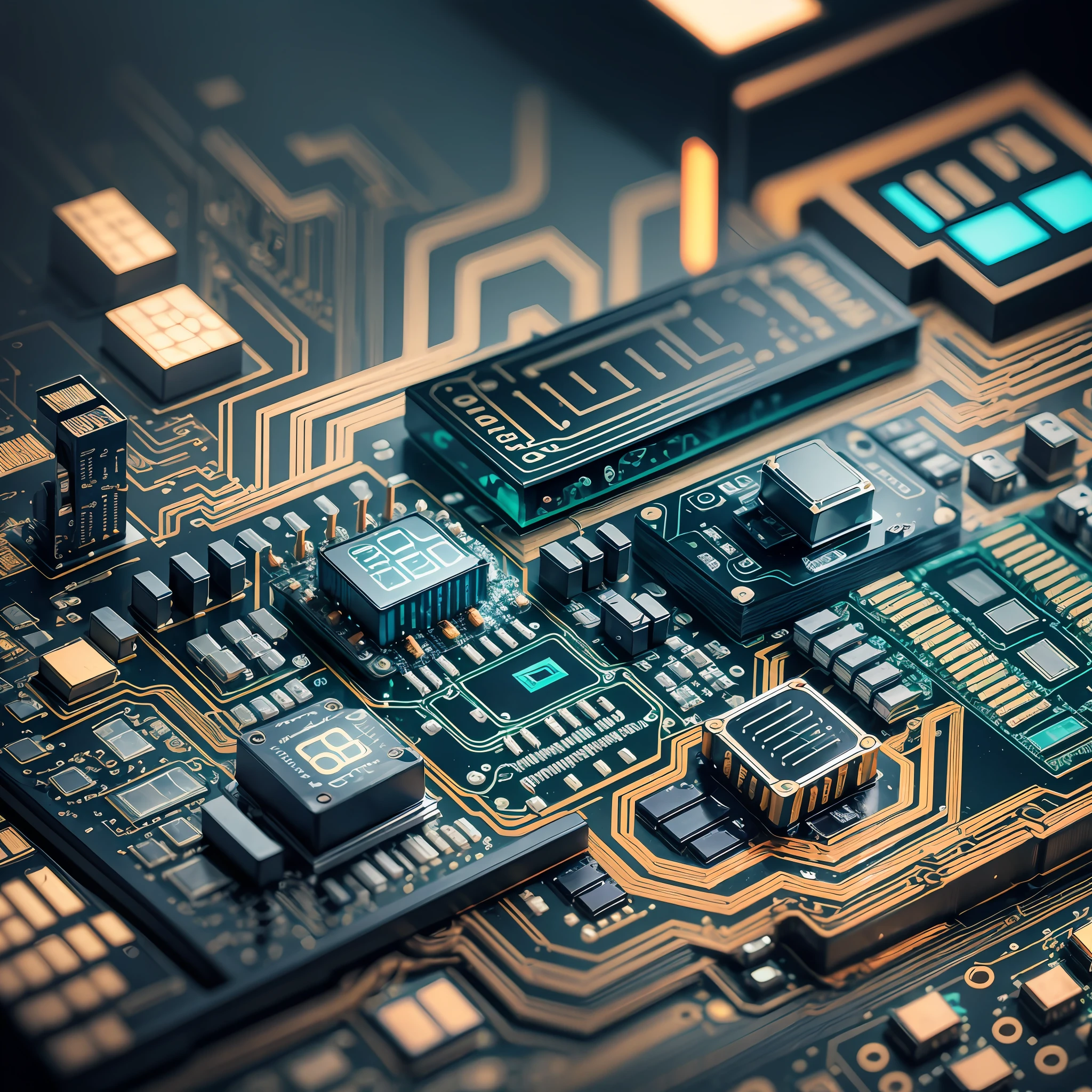 Big data, circuit boards, wiring, technology, chips, artificial intelligence, AI, creative background --auto --s2