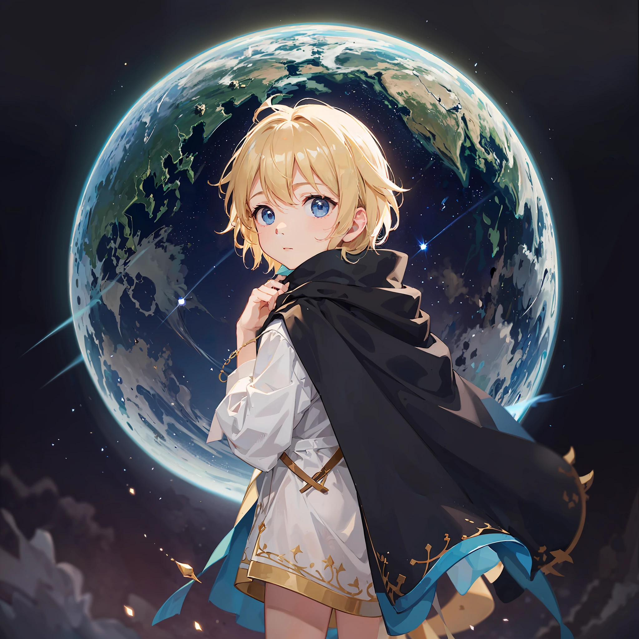 The prince gently hugged the earth, his eyes full of care and responsibility. In his warm embrace, the earth seemed to find a sense of comfort and security.
He hugged the fragile and beautiful blue planet tightly and stared intently at it. He can feel the temperature of the earth, feel the existence of every life on the earth.
The little prince knows that every creature on earth has its own unique and precious existence value. He is deeply aware of his responsibility to protect and care for the earth he loves.
In his heart, he understood that everything on earth is interconnected and interdependent. He understood that every animal, plant and human being on Earth is working together to create this beautiful world.
The little prince's eyes revealed a hint of worry, he knew that the earth was facing many challenges, such as environmental destruction, climate change and resource depletion. But he also firmly believes that as long as everyone can take responsibility for the planet and work together, we can change the status quo and save the planet.
He embraced the earth and wanted to arouse awareness and action to protect the environment. He hopes that everyone can take care of the earth with love and care like him, so that this beautiful and magical planet will always be bright and prosperous.
The little prince continued to hold the earth firmly, his eyes shining with hope. He believes that human beings can change, protect the earth, and make our homes bloom with life and beauty forever. --auto --s2