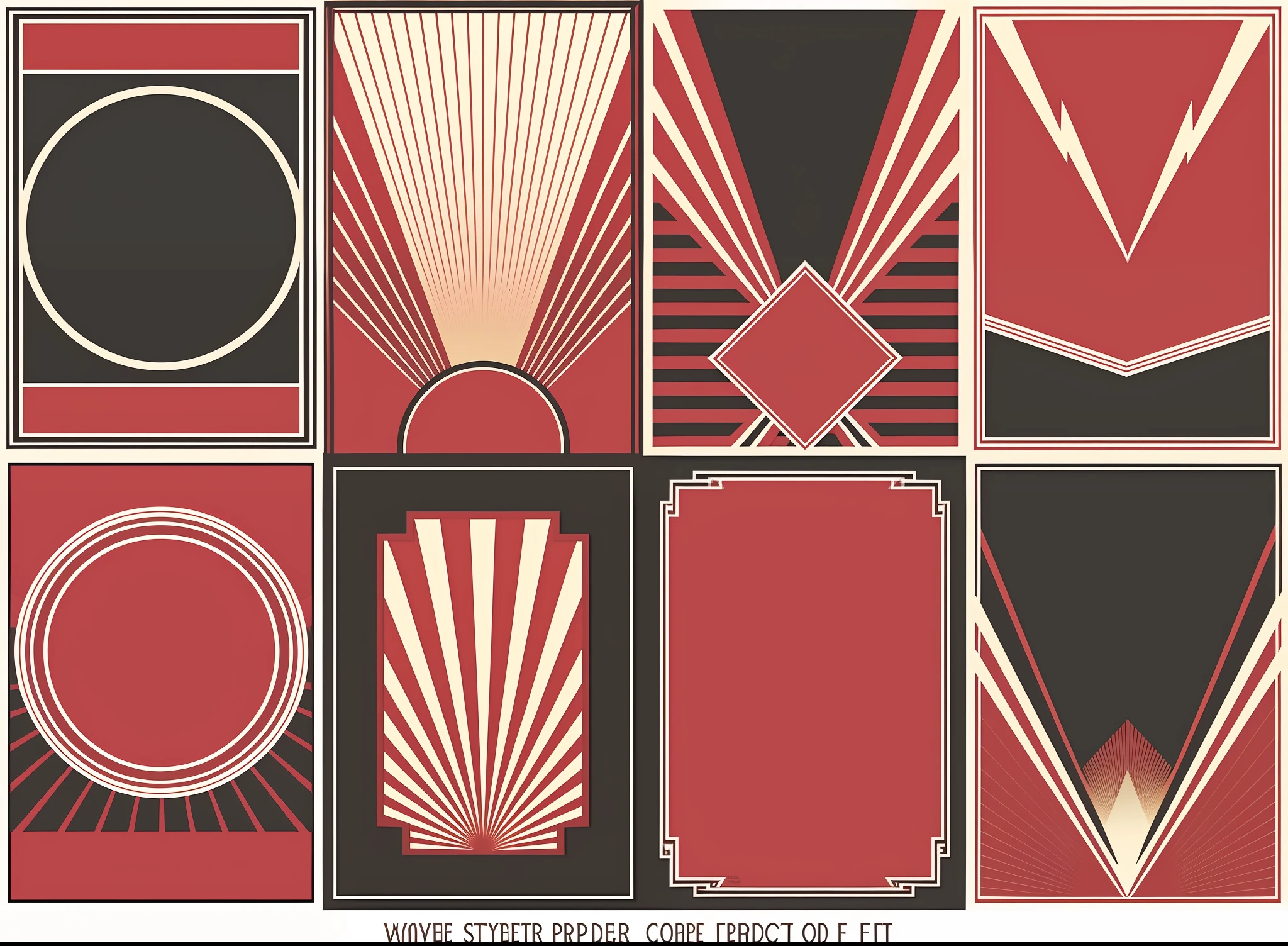 art deco style banners and frames set in red and black, vintage art deco, art deco shapes, art deco background, art deco motifs, art deco patterns, vintage poster style, poster background, art deco poster, geometric art deco, art deco design, art deco borders, 8 0 s art deco, art deco stripe pattern, inspired art deco, art deco illustration --auto --s2