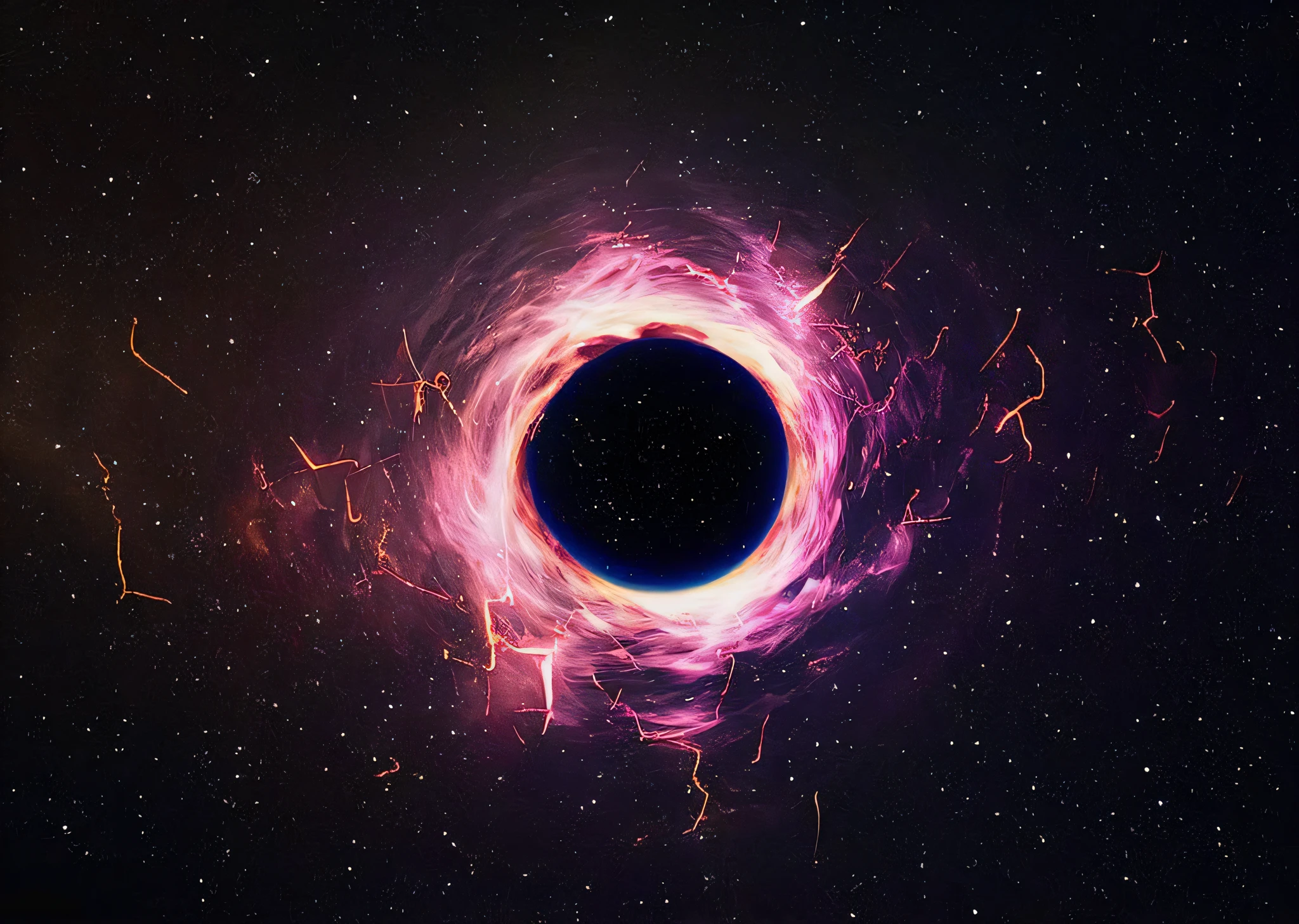 arafed image of a black hole in the middle of a galaxy, black hole time portal, coming out of a black hole, is being drawn into a blackhole, inside of a black hole, black hole, black hole in space, luminous black hole portal, traveling into a blackhole, blackhole, black hole with accretion disс, interstellar black hole