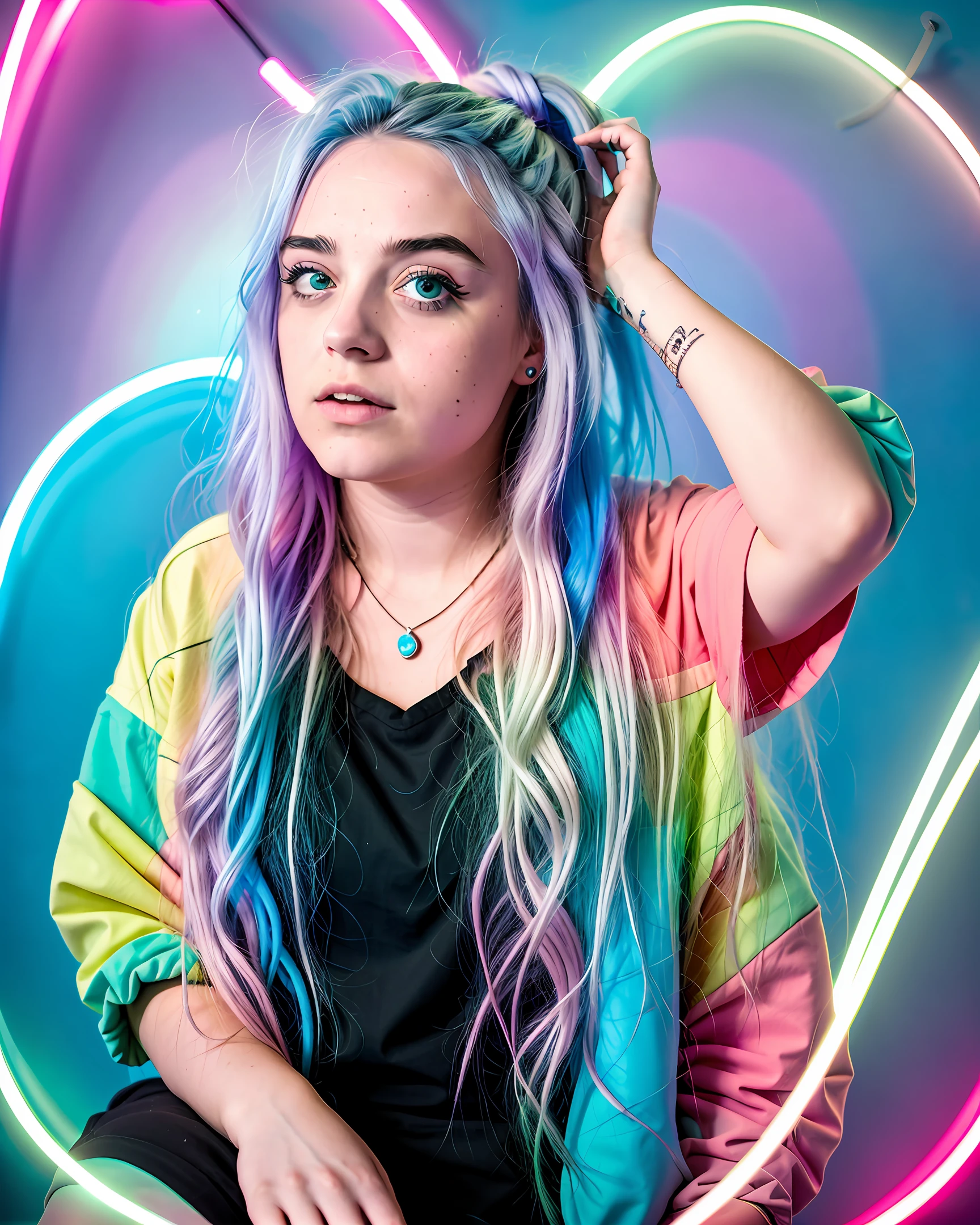 Make a picture of Billie elish in langerie
