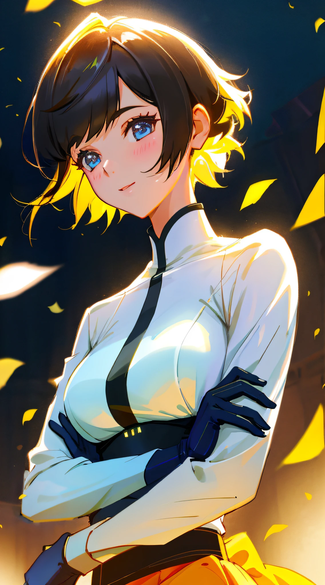 Girl, Single, Best Quality, Upper Body, Beautiful, Pretty, Radiant, Breast-Large, Short Hair