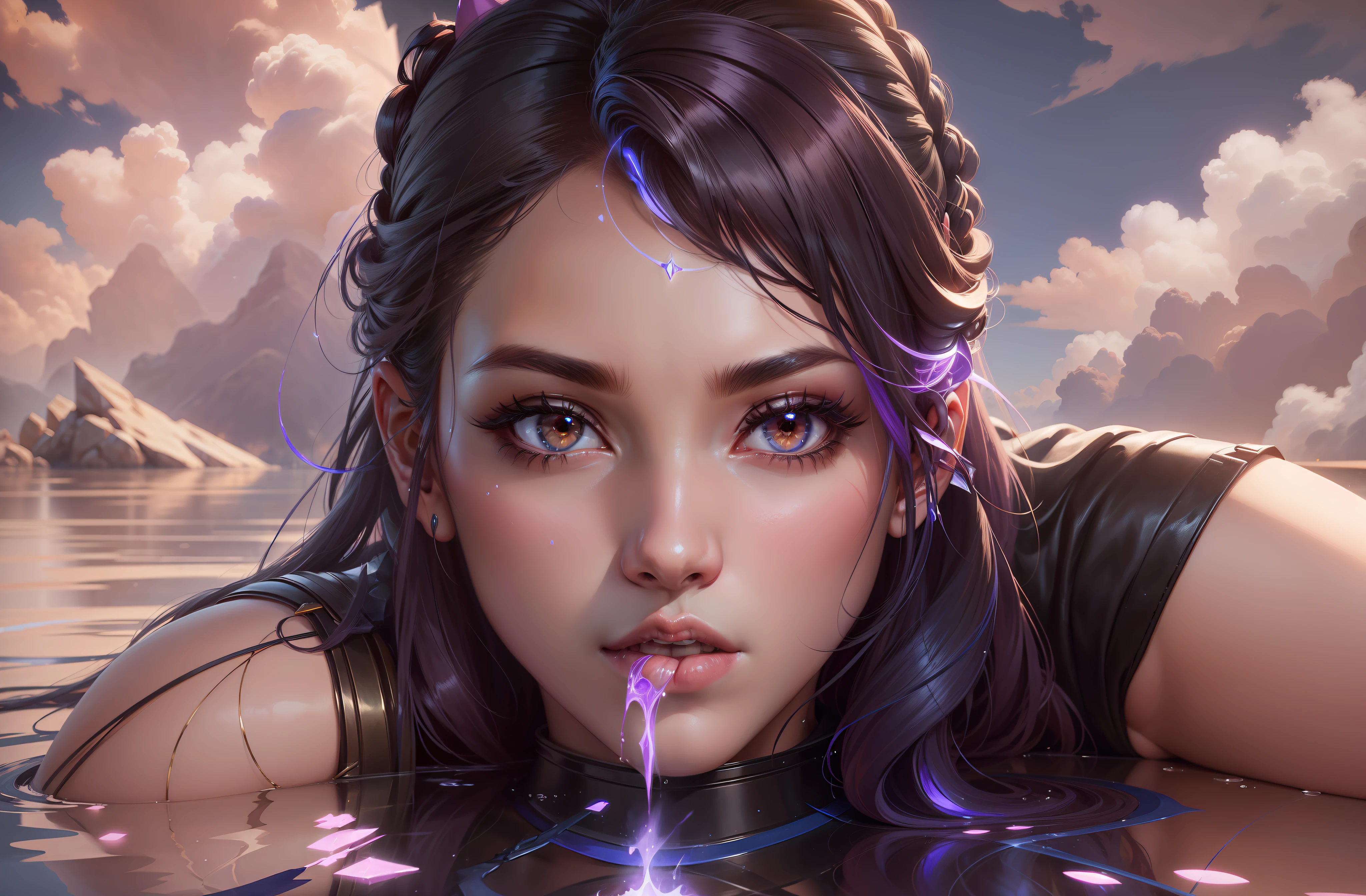 a close up of a woman dressed in a costume holding a wand, a portrait by Kanbun Master, Artstation contest winner, conceptual art, irelia, from league of legends, seraphine ahri kda, ig model | artgerm, official splash art, ! dream artgerm, ahri, zenra taliyah --auto --s2