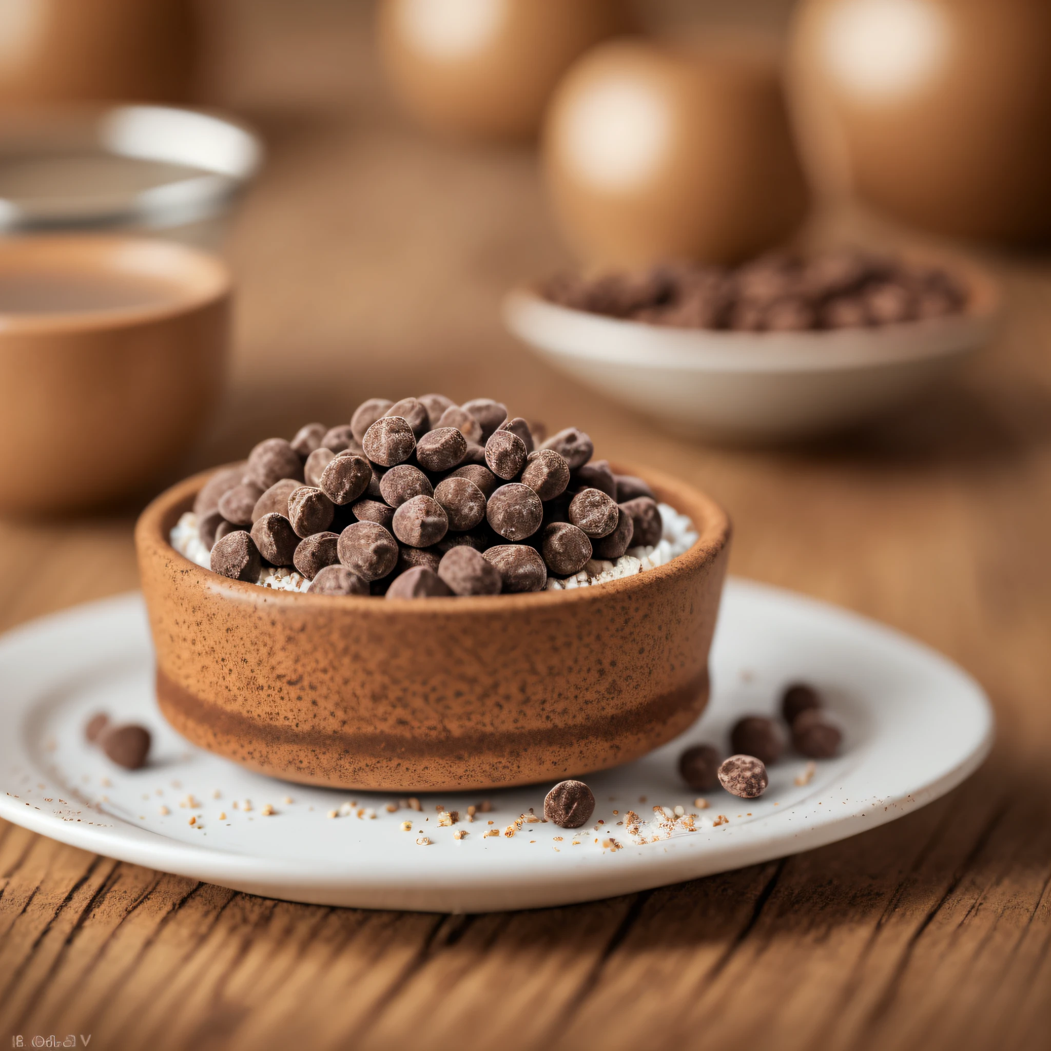 Small Plate Cocoa Cereal, Masterpiece, Best Quality, Super Detailed, High Resolution, Very Detailed, 8k UHD, (Fidelity, Fidelity: 1.5), (Natural Light), Amazing Physically Based Rendering, Fine Detail, Best, High Quality, RAW Photos, (Bokeh: 0.8), Realistic, (Depth of Field: 0.8), Minimalist Background --auto --s2