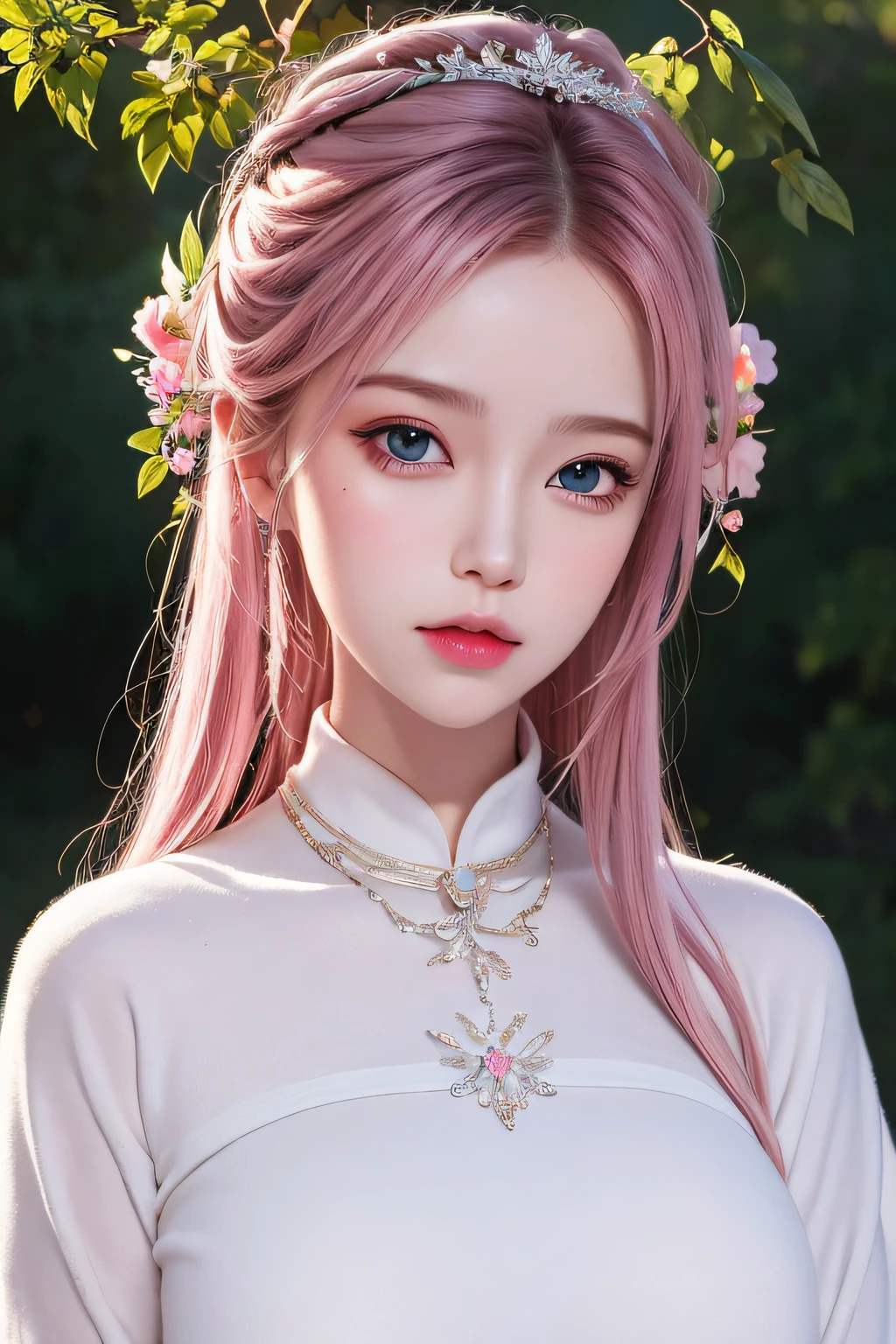 masterpiece, best quality, masterpiece,best quality,official art, beautiful girl, pink hair, extremely detailed CG unity 8k wallpaper, day,1 girl, school,