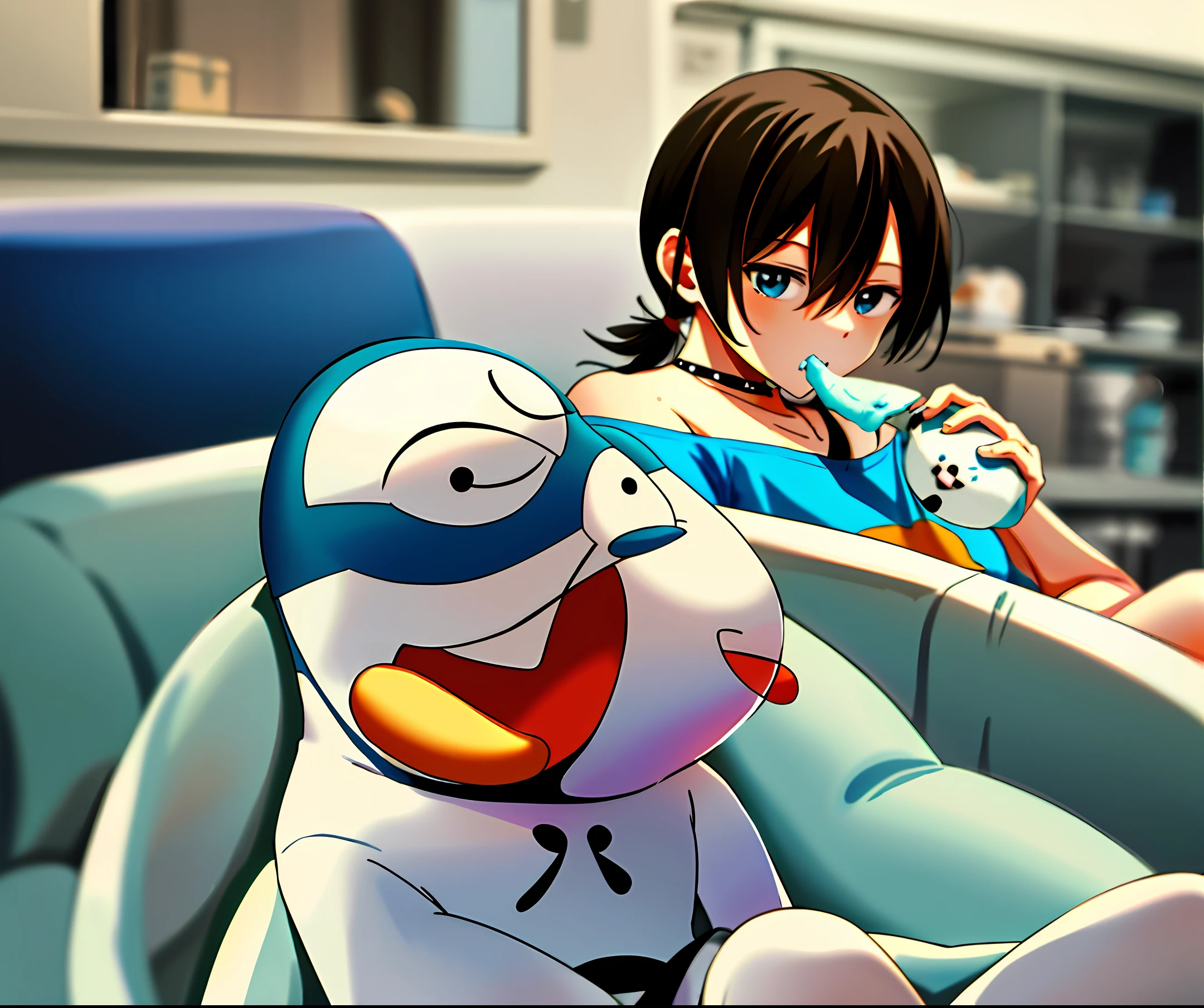 Doraemon eating ice cream