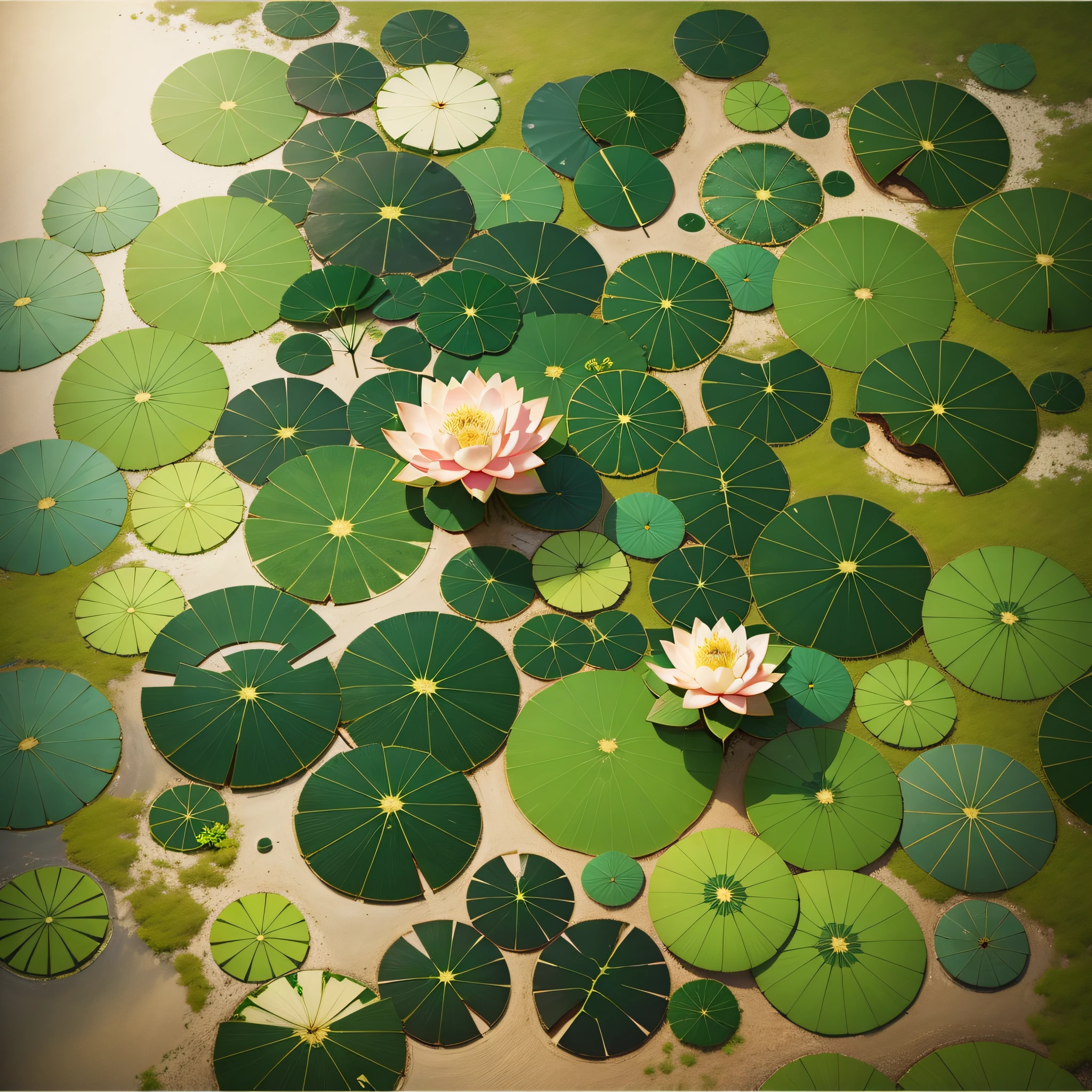 Small summer, lotus leaf, poster size --auto --s2