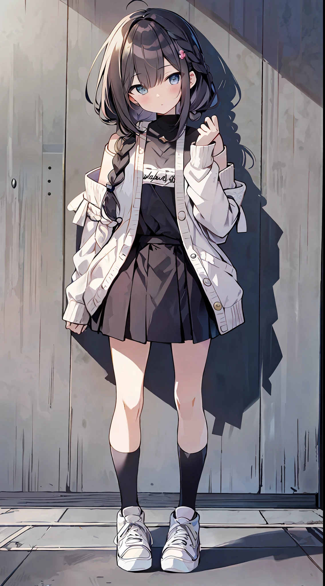 (incredibly absurdres absolutely resolution: 1.5), Best Quality, Masterpiece, Ultra High Definition, 8k, (Multiple Girls), (Pale Cardigan, Sneakers, Skirt) BREAK Shoujo Manga Style, (Loli), Soft Line Art, Digital Enhancement, Shojo Manga Touch, Shoujo Manga Core, ( Hair length to the shoulders))), (((short braid)))