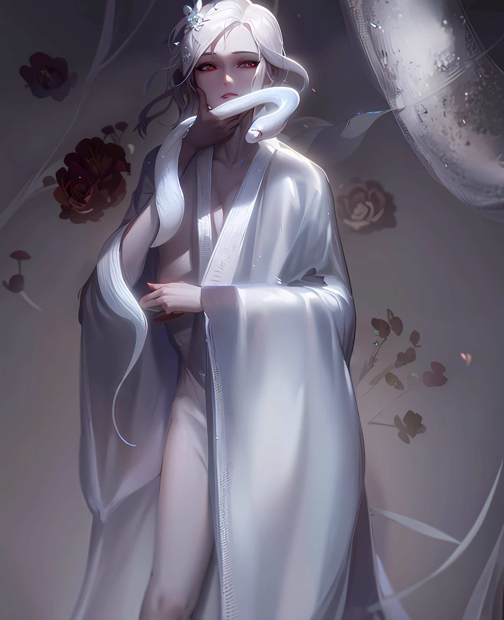 The woman is the incarnation of a white snake, her body has turned into a snake