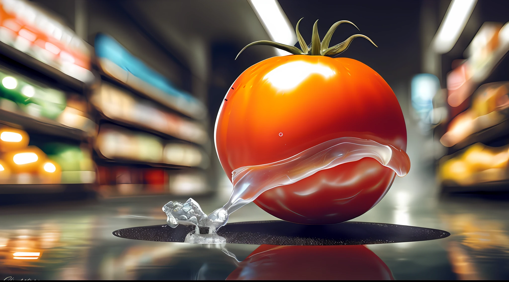 Modern technology, convenience store, a large tomato in front, very coherent commercial, white background, fantasy art, concept illustration, rzminjourney, vector art, realistic style rich and vivid colors, high contrast, seamless water brand, art station, deviation art, dribbling, red bubbles, sharp focus, simple, hyperdetailed, detailed drawing, vectorization, contour, isometric style, 8k.