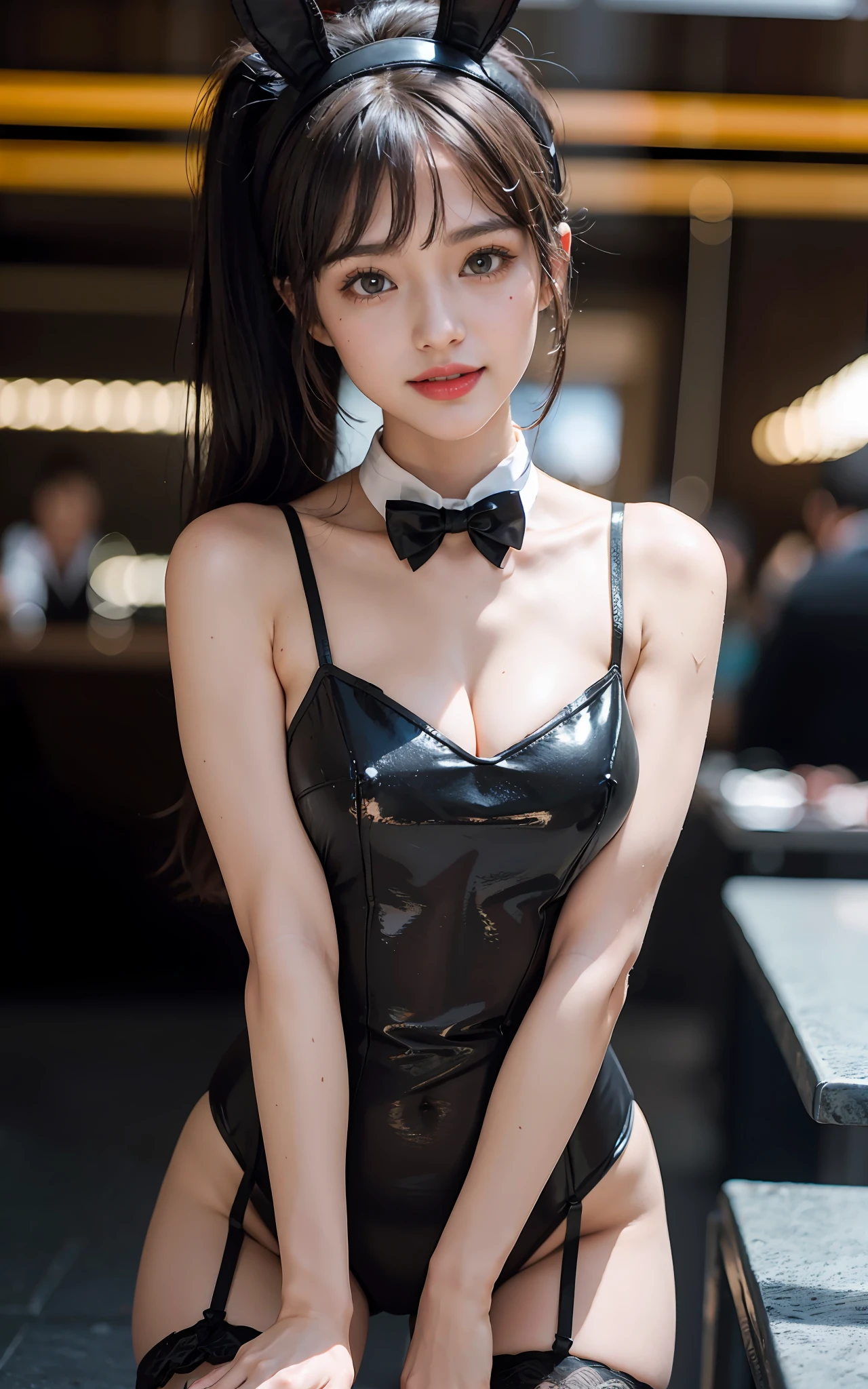 Hairband in the form of rabbit ears of black color