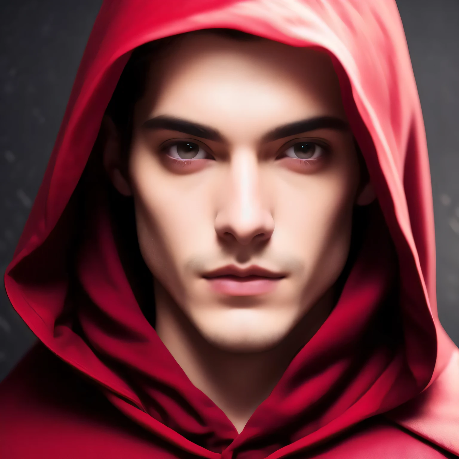 photo, a close up of a person wearing a red hood (RedCloak style:1)