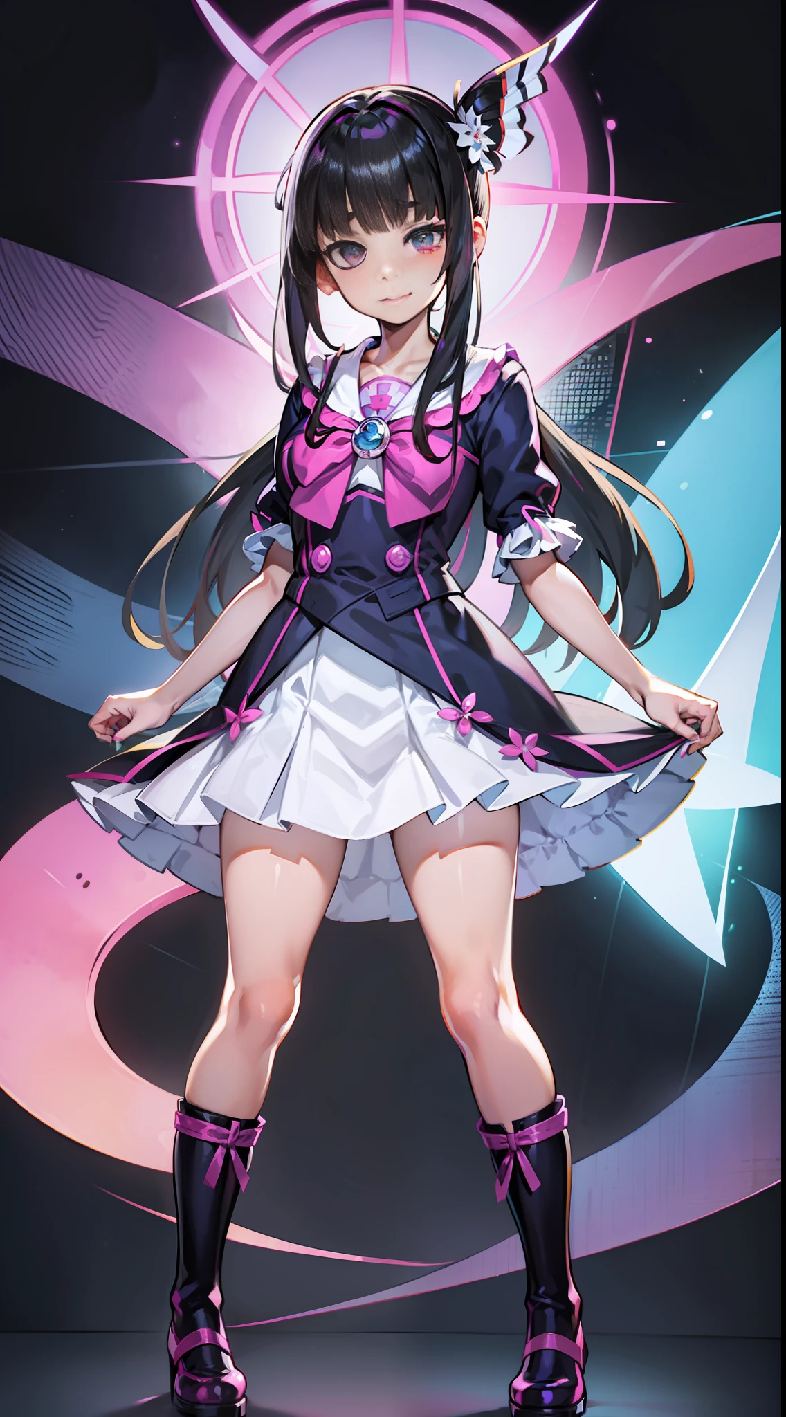 a close up of a person in a dress and boots, maya fey from ace attorney, pokemon trainer outfit, pokemon trainer, misty from pokemon, arian, illustrious makinami, official art, rei hiroe, wataru kajika, anya from spy x family, twilight ray, ray, tsukasa dokite, official character art, yukii morita, moe