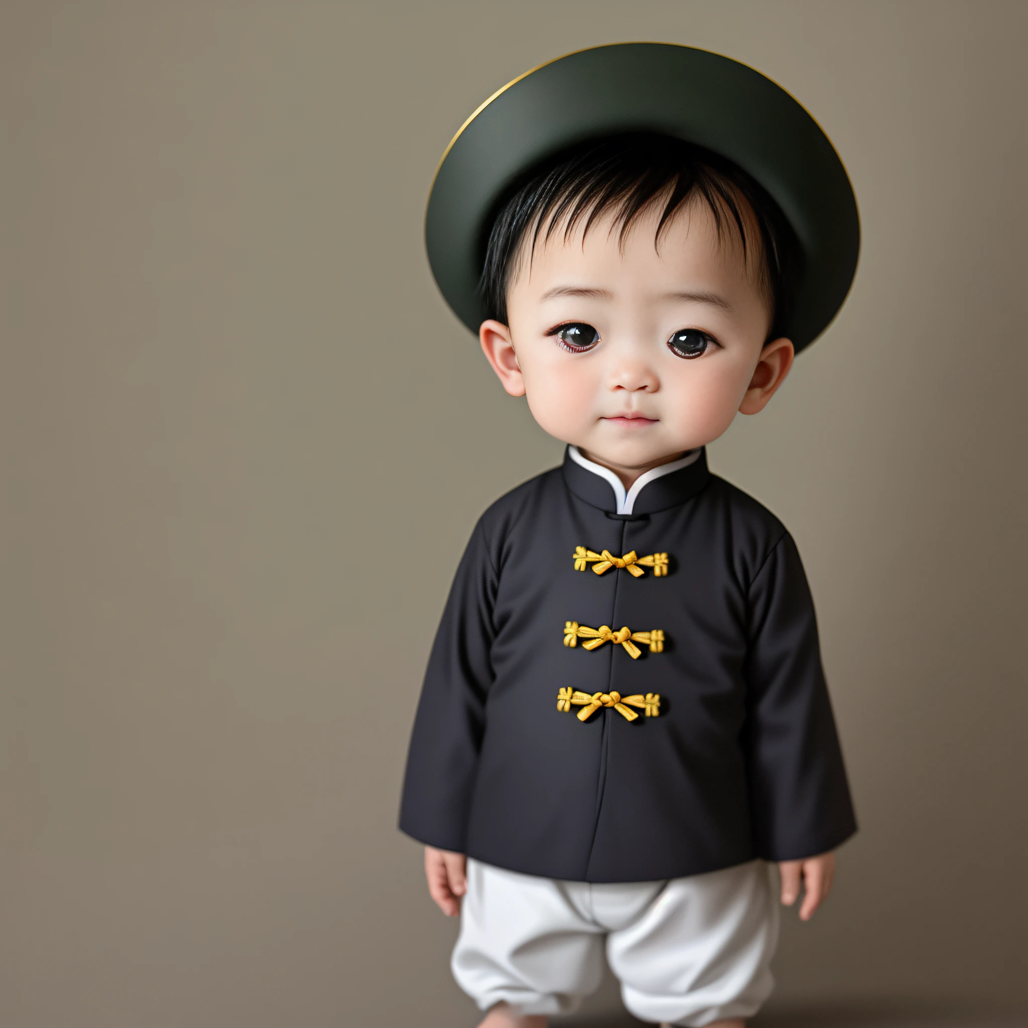 Cute Chinese baby boy portrait only needs the head