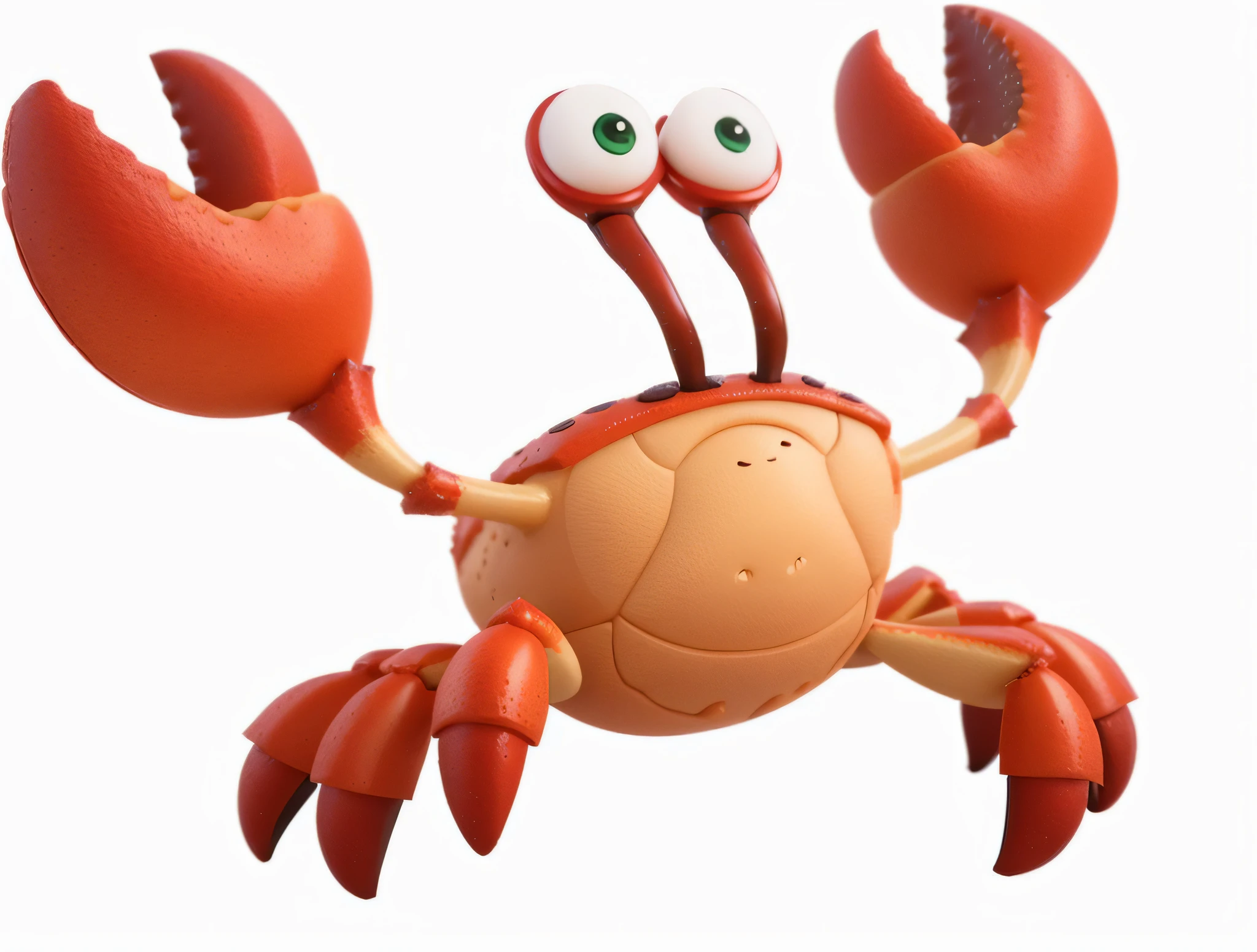 This is a big crab with big pincers, very cute, detailed with 3D rendering technology, stylized by digital art. Rendering a cute 3D anime Cancer, SpongeBob SquarePants style, all presented in a stylized 3D rendering. Black background